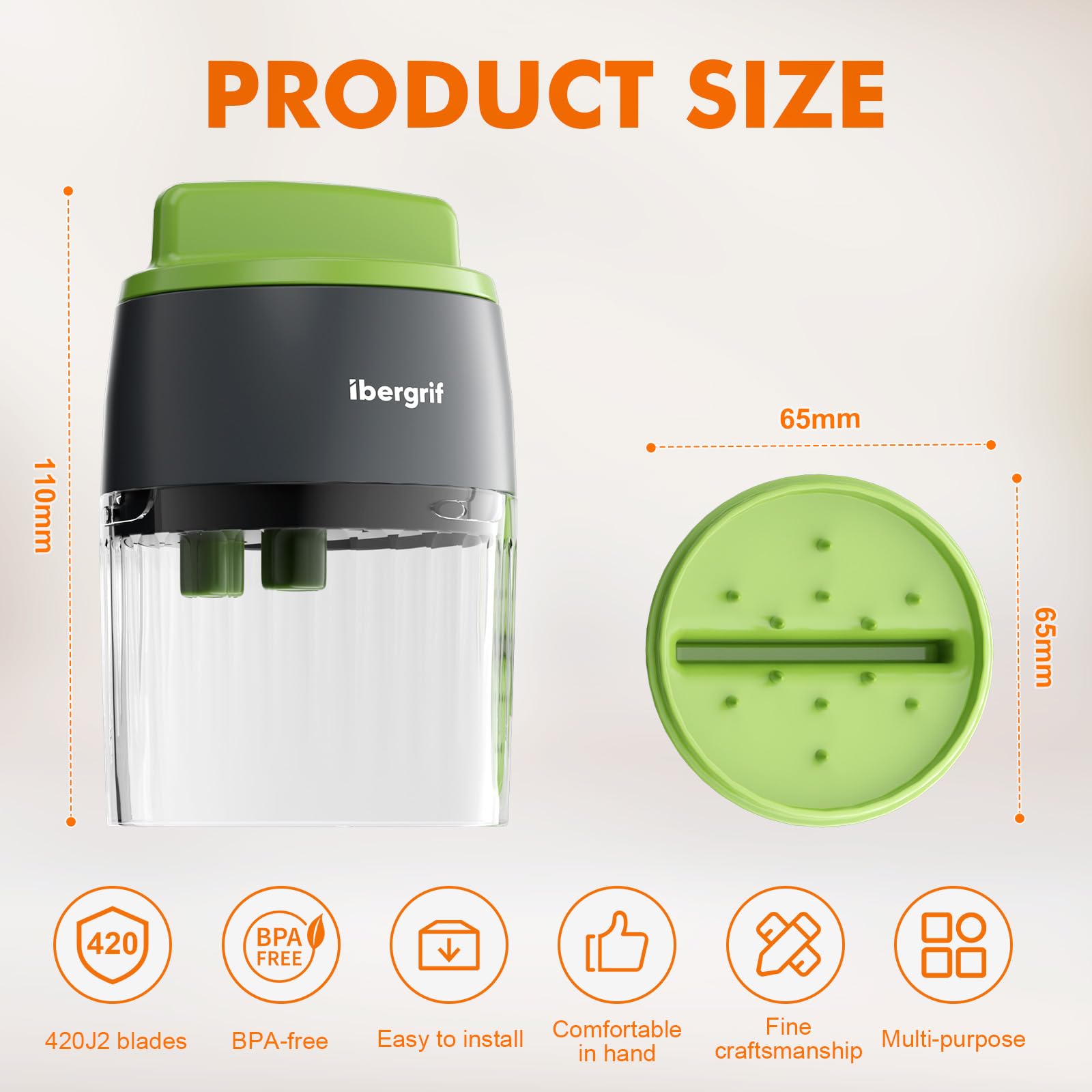 Ibergrif M522 Vegetable Spiralizer - 4 Functions, Compact & Portable | Black Green 8