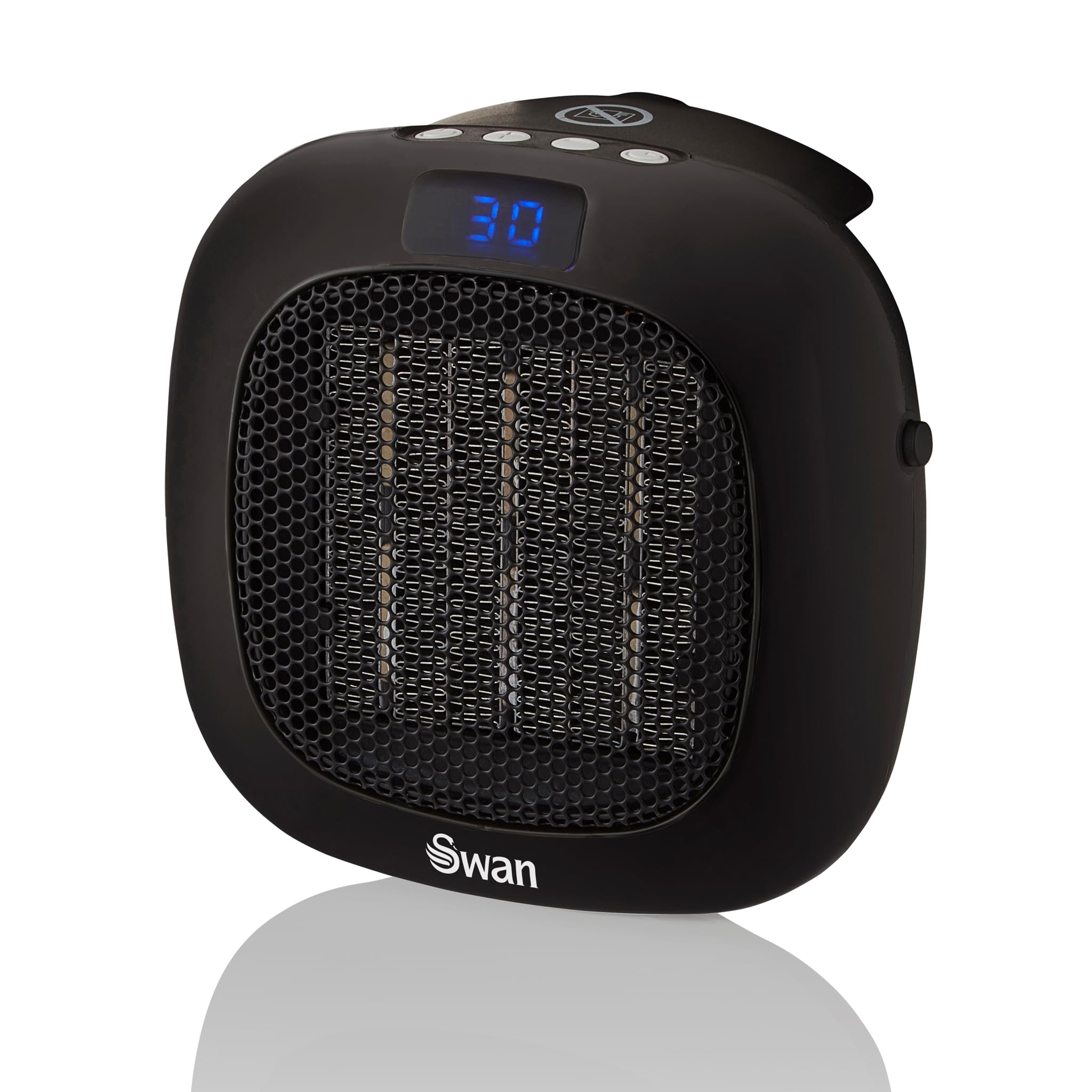 Swan SH27010N Plug-In Fan Heater - 700W, 12 Hr Timer, LED Display, Black 1