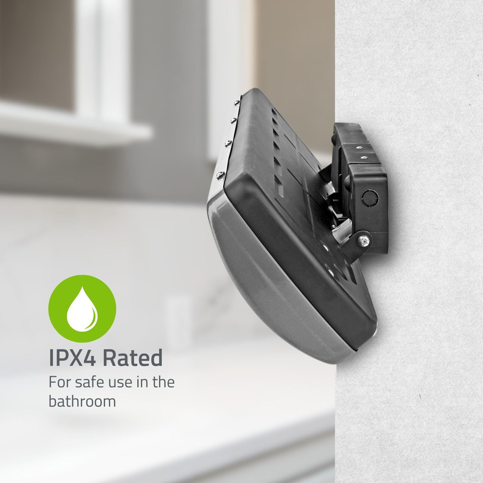 NEDIS Wall-Mountable Electric Bathroom Heater - 1200W Max | 2 Heat Settings | IPX4 Splashproof 3