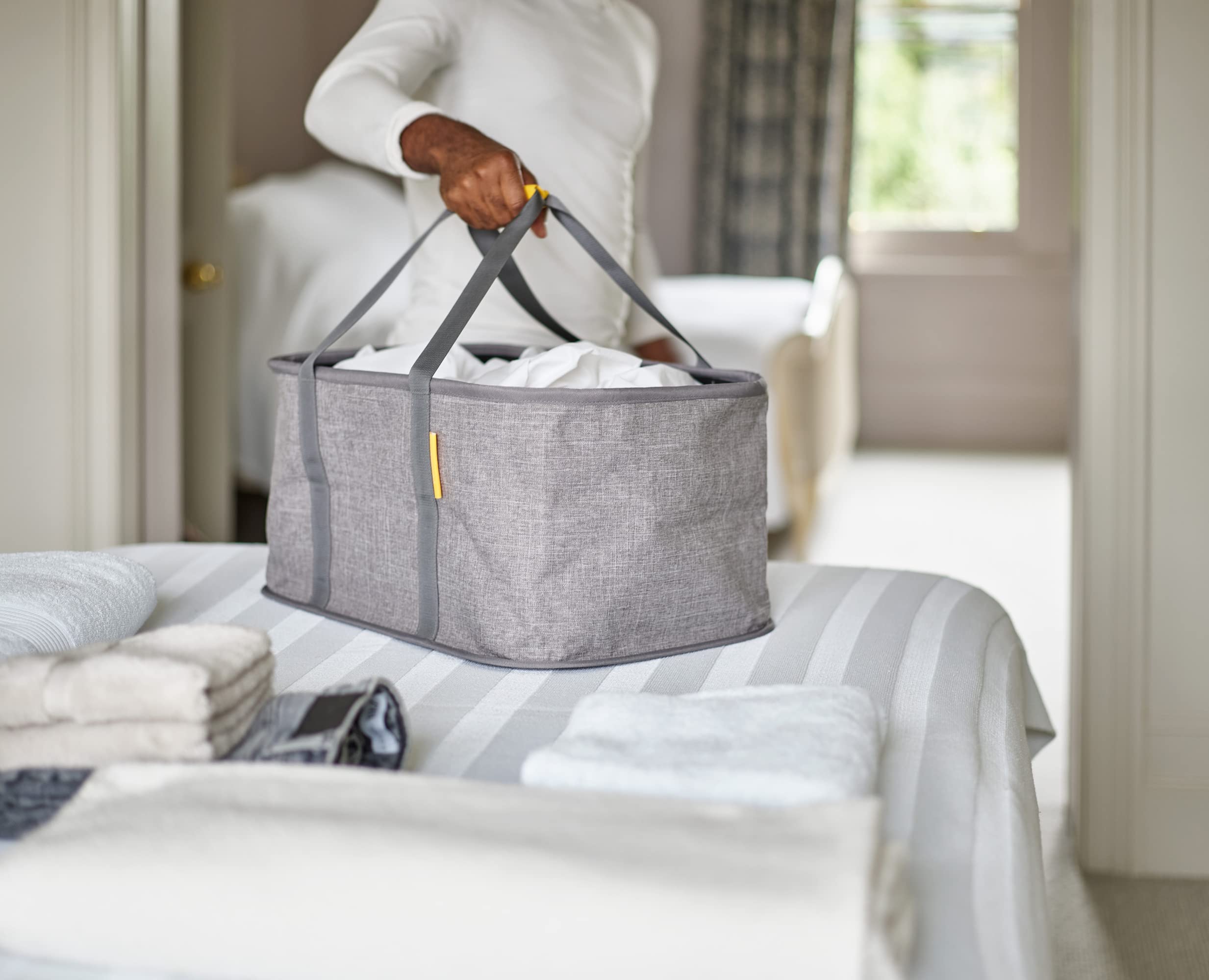 Joseph Joseph Hold-All Collapsible Laundry Basket Bag - 35L Capacity | Grey Polyester 4
