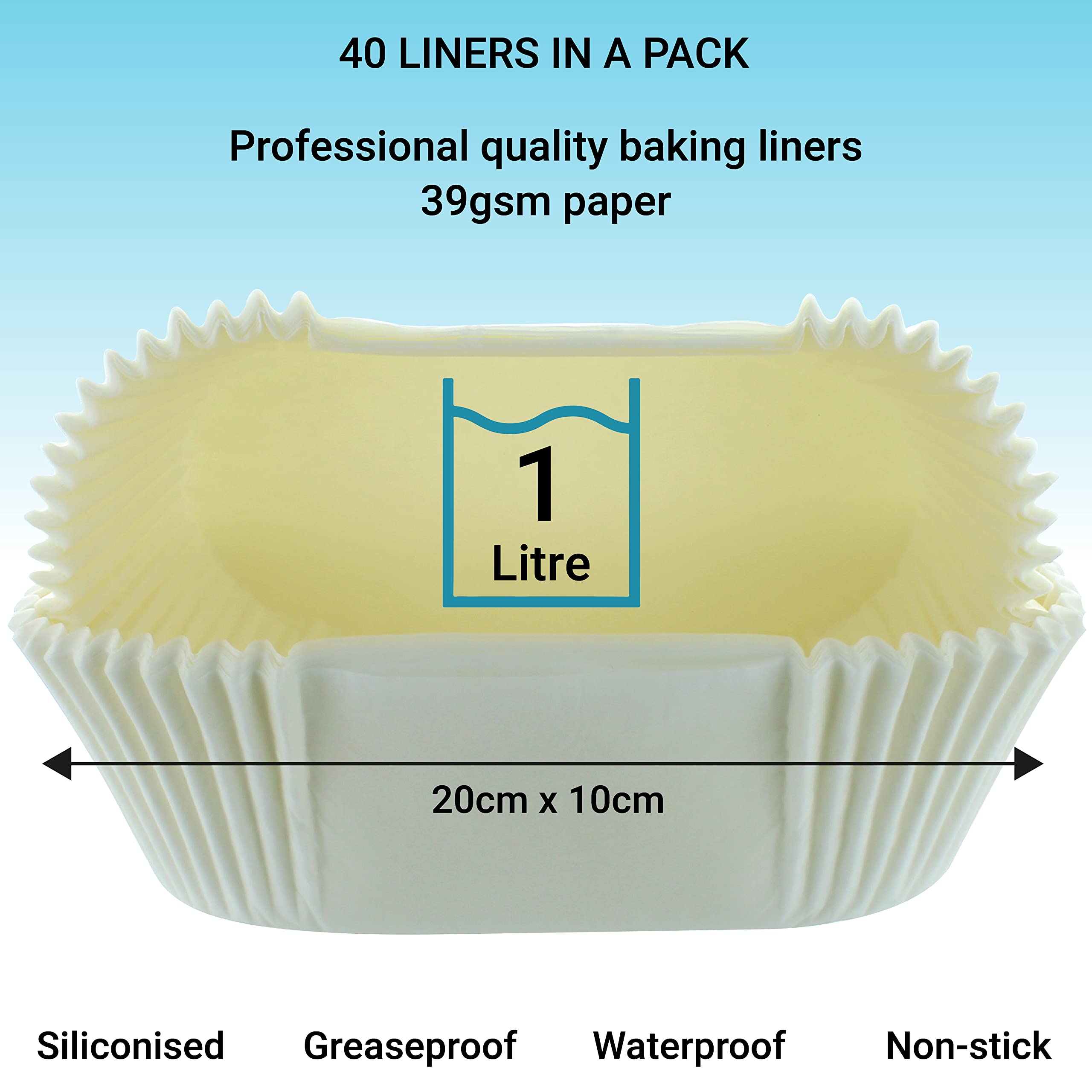 Doric 1lb Loaf Tin Liners - 40 Pack Non-Stick Siliconised Greaseproof Paper for Ovens & Air Fryers 3