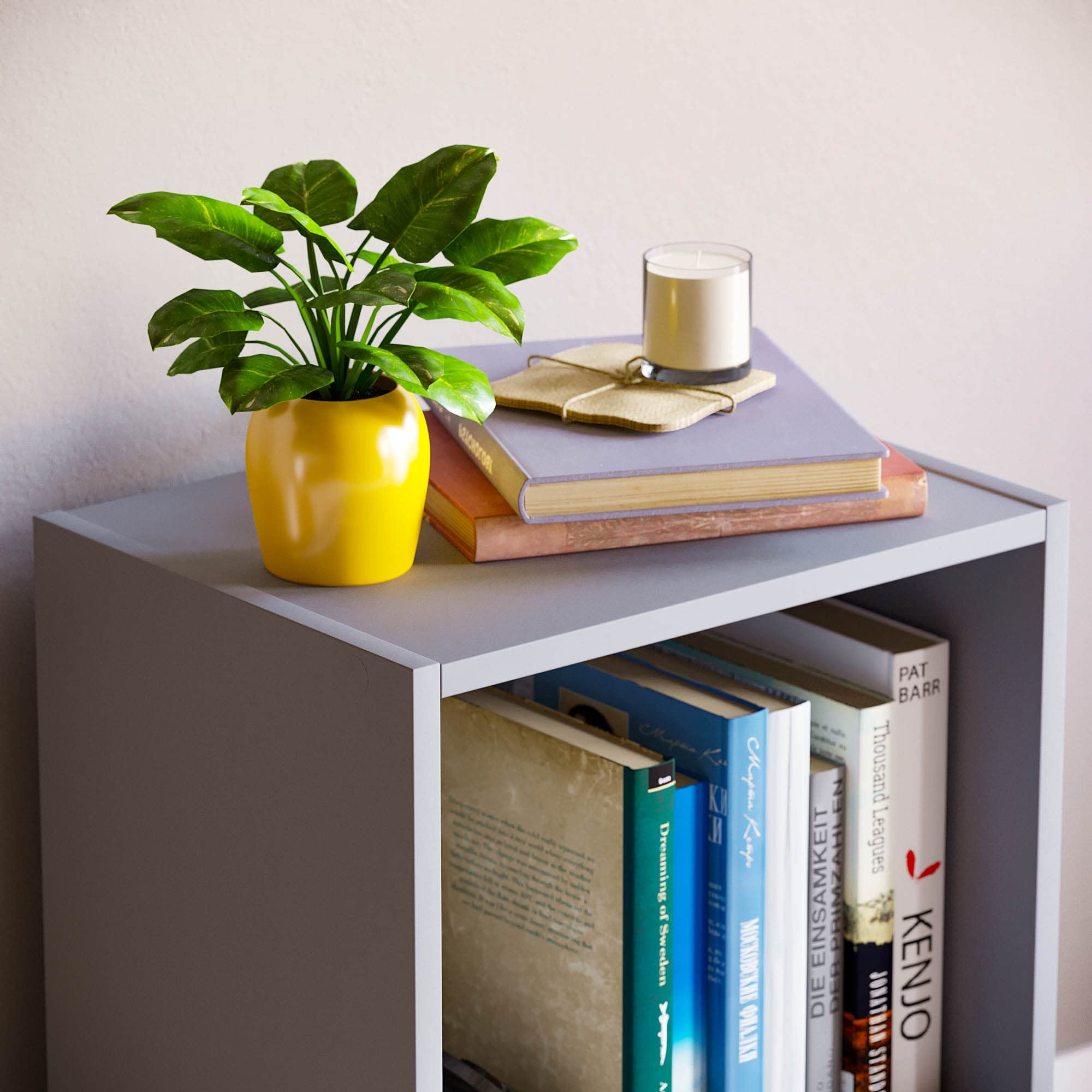 Vida Designs Oxford 2 Tier Cube Bookcase - Grey Wooden Shelving | H 54 x W 32 x D 24 Cm 4