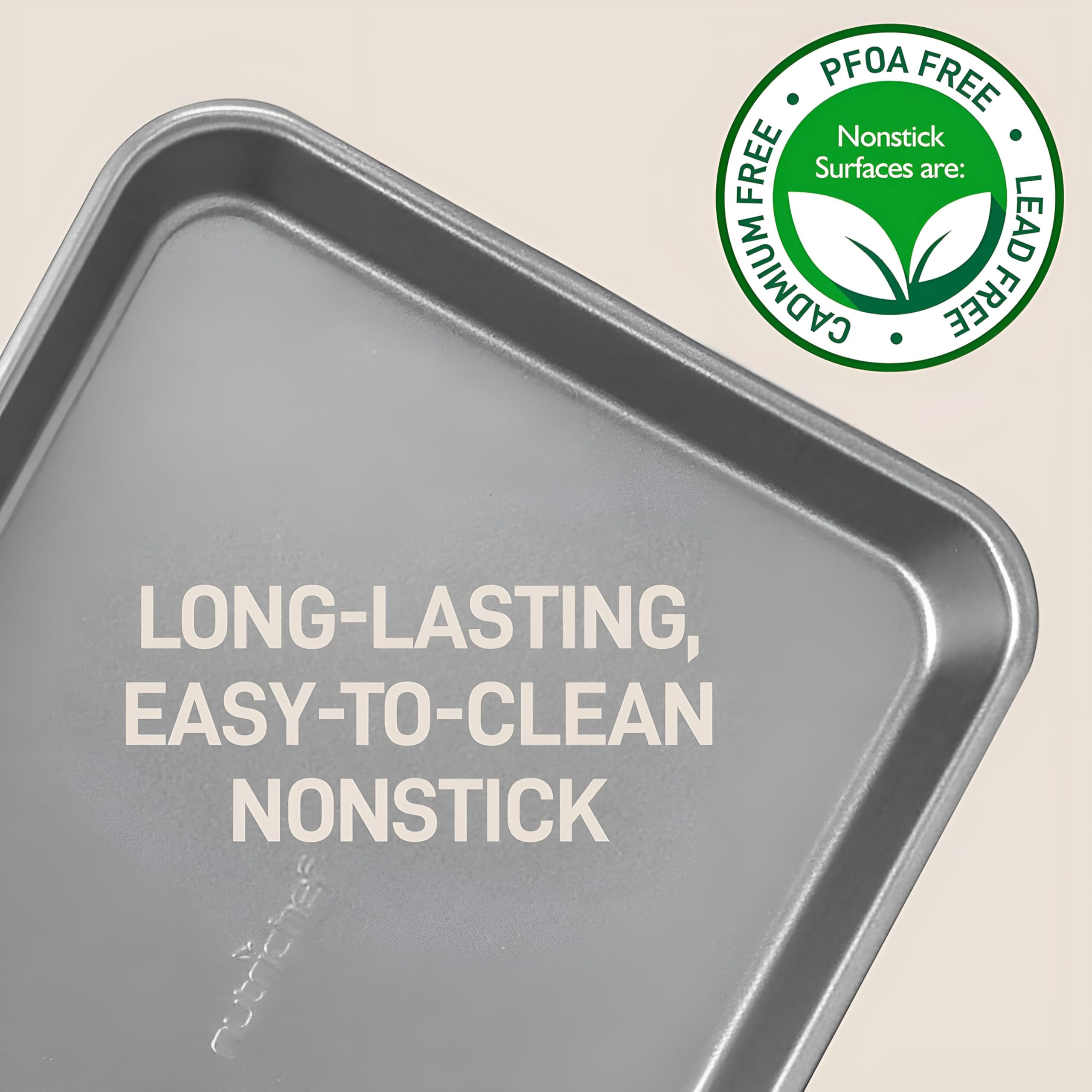 Nutrichef Nonstick Cookie Sheet Baking Pan - 2-Pc Set | Carbon Steel | Oven Safe to 450°F 7
