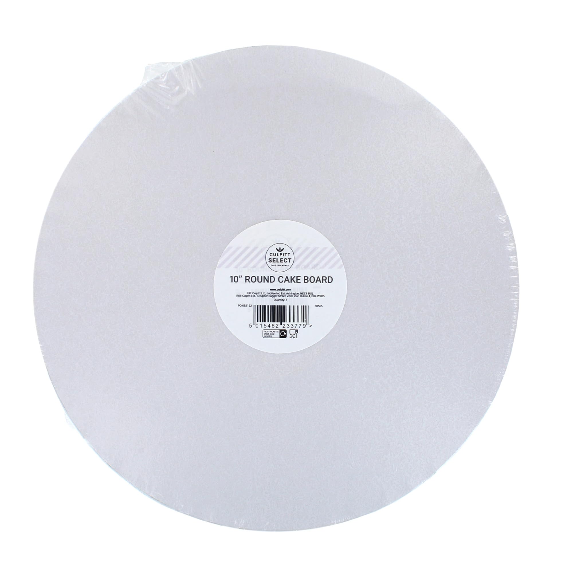 Culpitt Select 10 inch Round White Cake Boards - 12mm Thick, Pack of 5 8