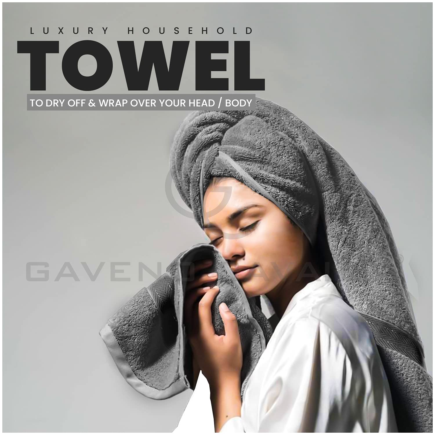 GC GAVENO CAVAILIA 10 Piece Towel Set - 450 GSM Cotton | Quick Drying | Silver 6