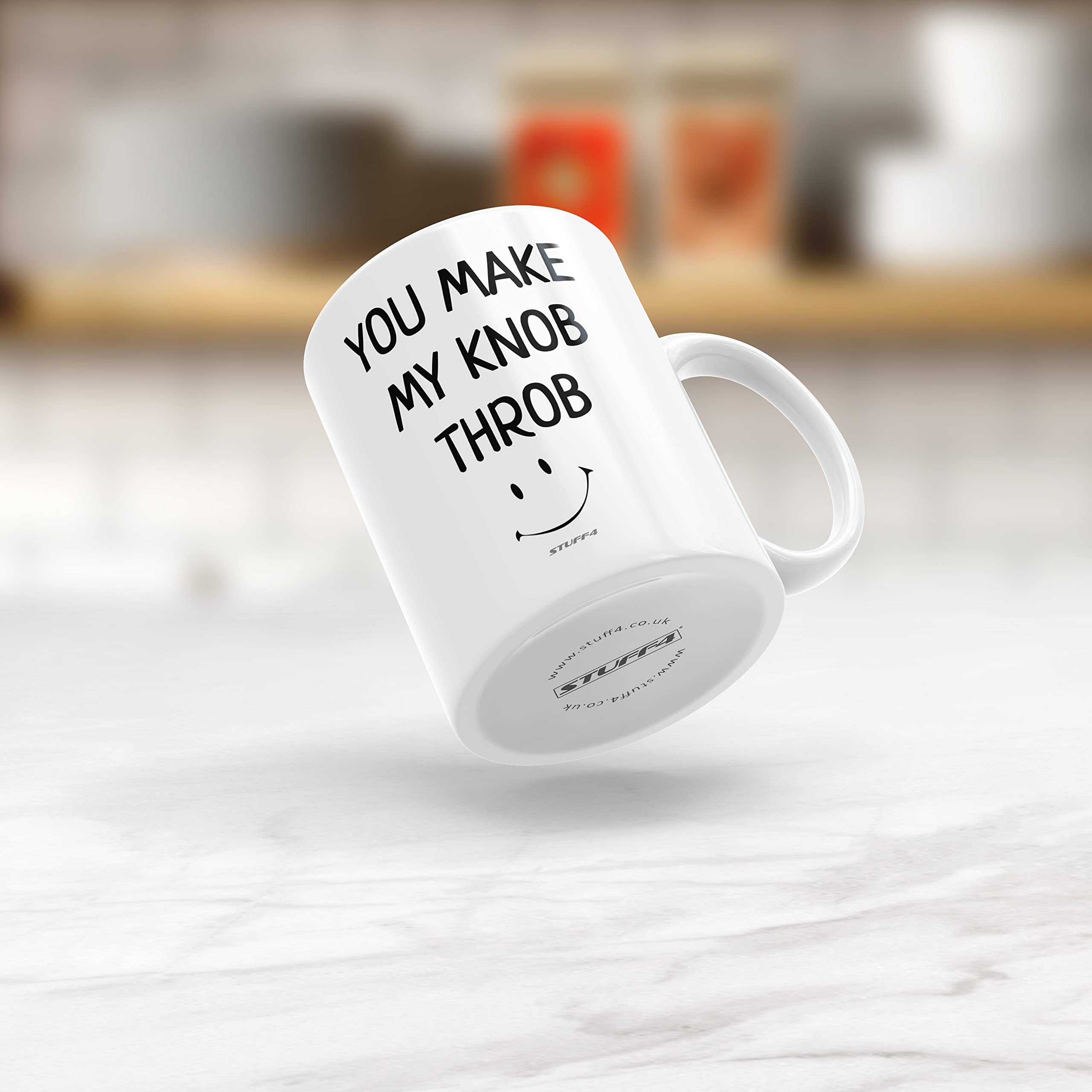 Stuff4 Funny Valentine's Day Coffee Mug - You Make My Knob Throb | 11oz Ceramic | Dishwasher Safe 4