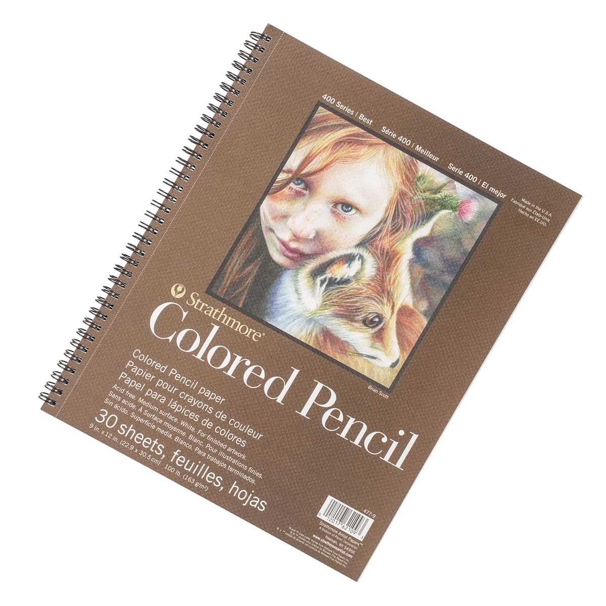 Strathmore Pro-Art Colored Pencil Spiral Drawing Pad - 9 x 12-inch, 30 Sheets, White Paper 4
