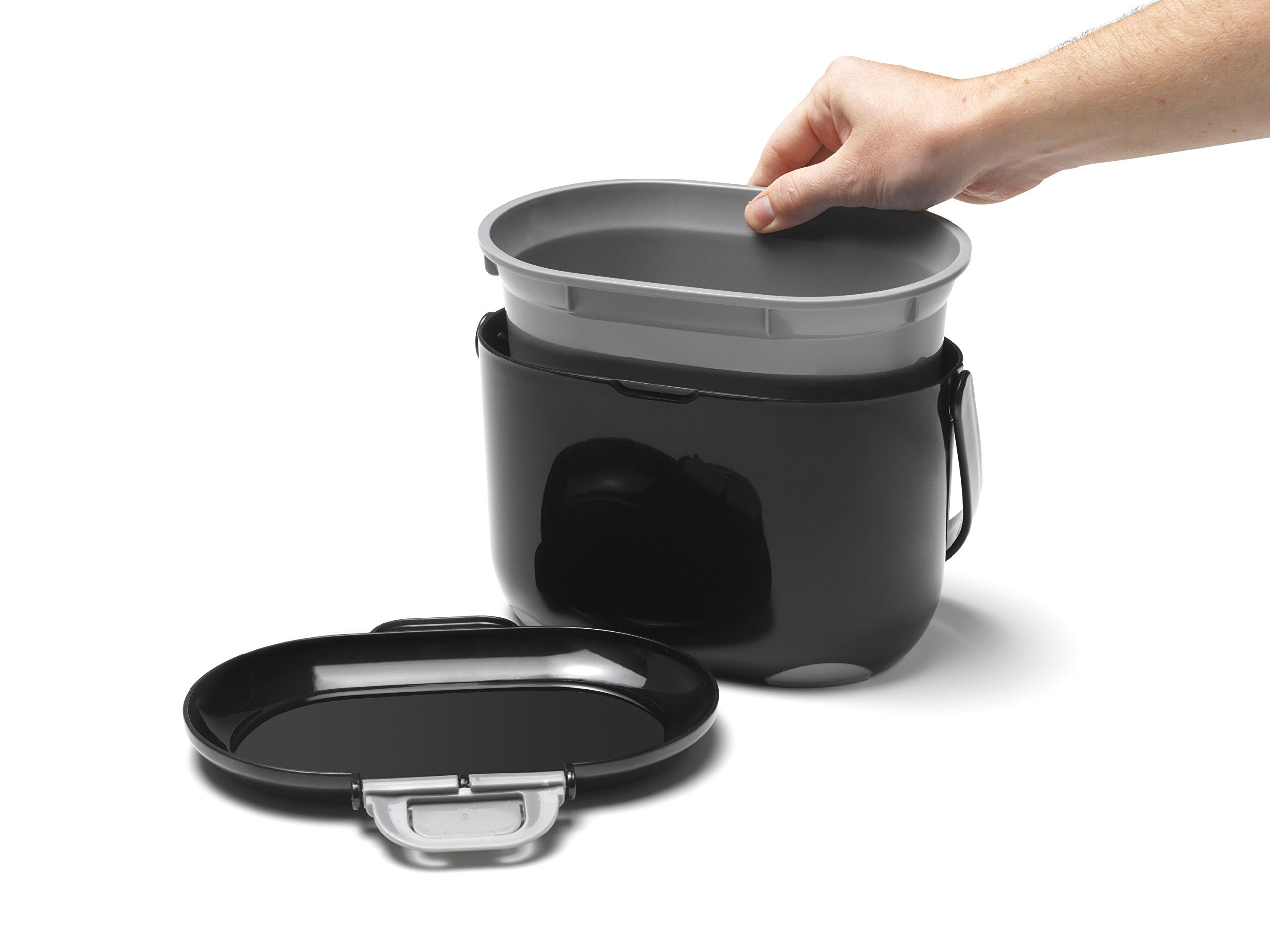 Addis 515630 Kitchen Compost Caddy - 2.5L Capacity | Black/Grey Plastic 7