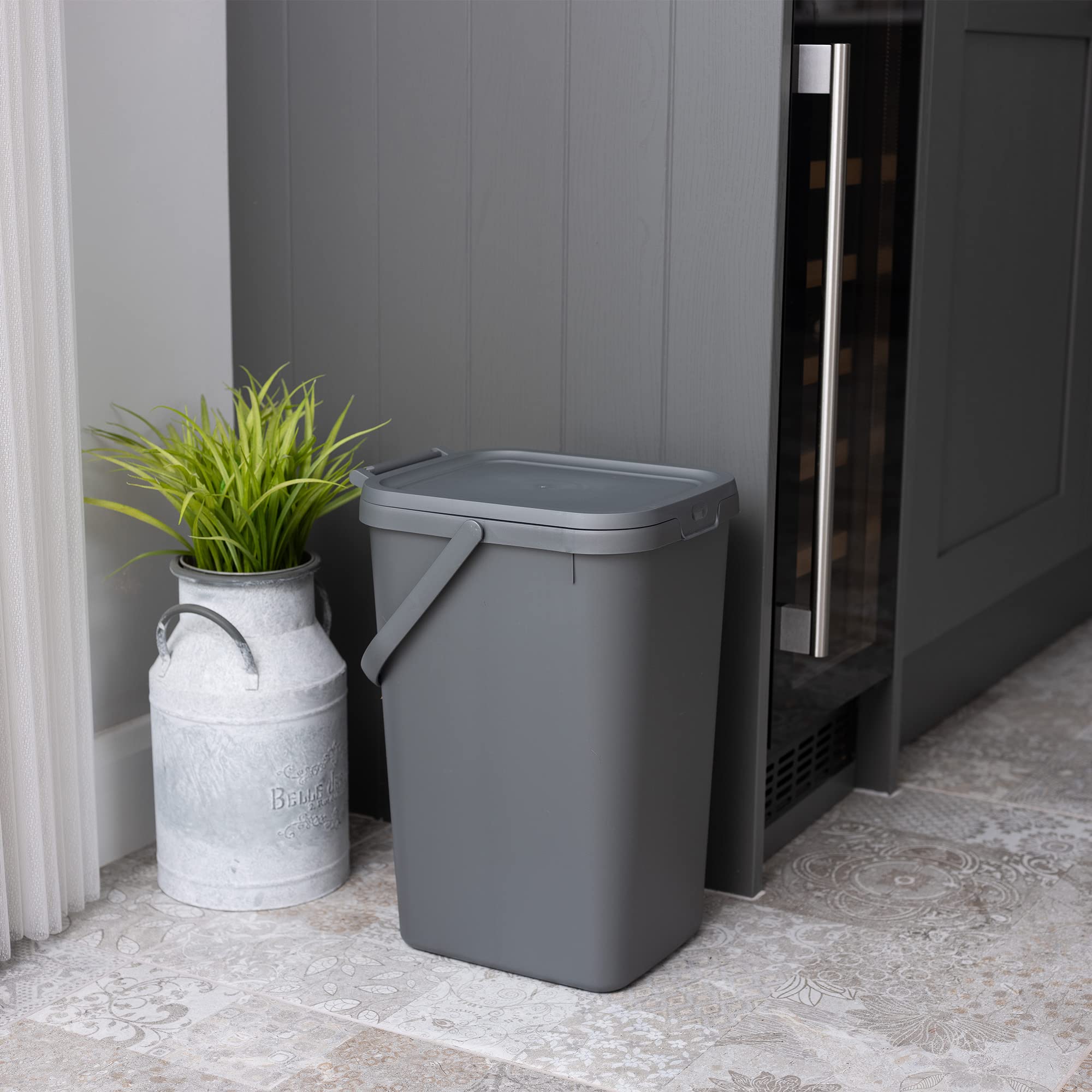 Addis 519286 Kitchen Recycling Bin - 18 Litre Capacity | Stackable | Metallic Silver 4