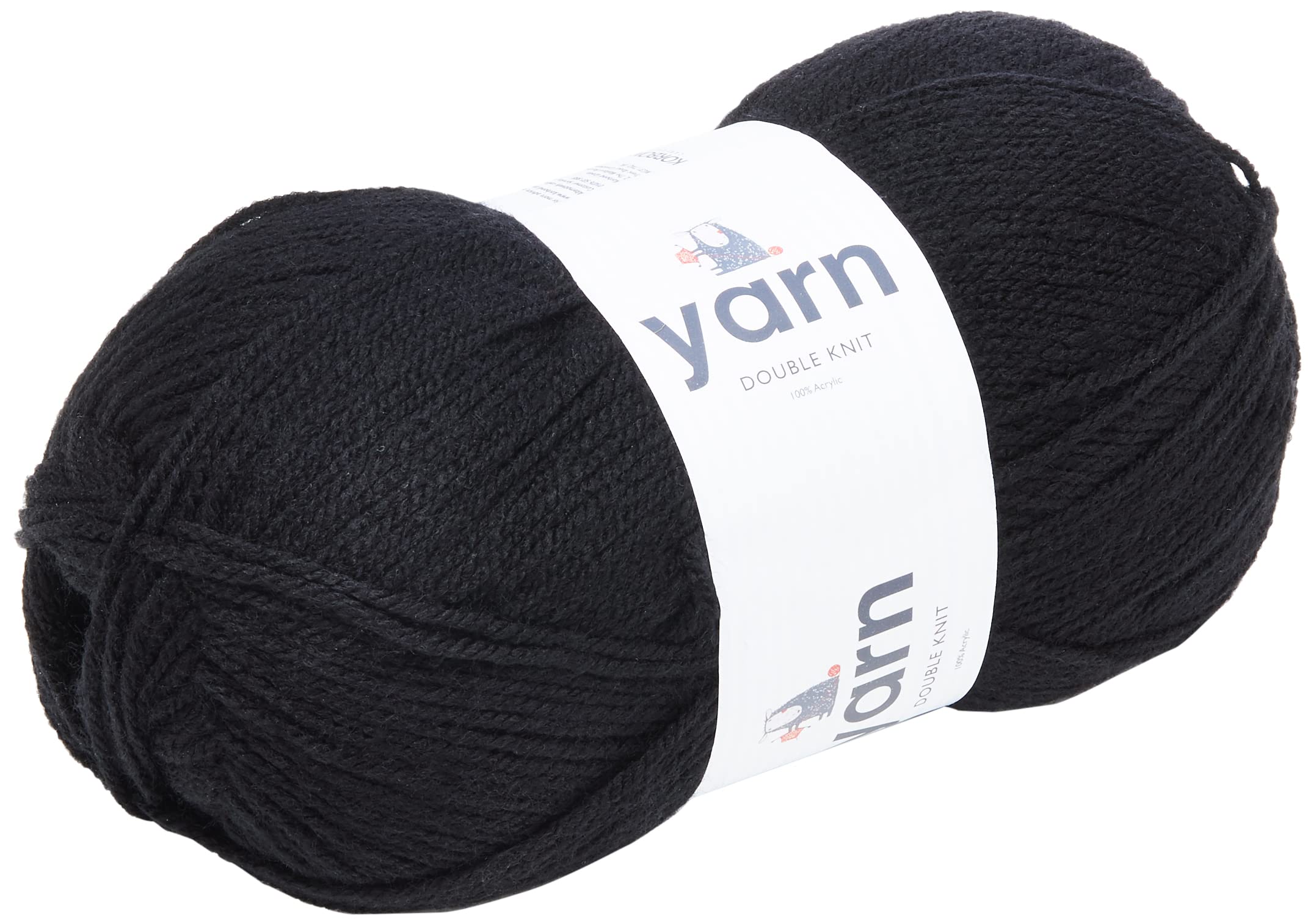 KORBOND DK Black Yarn - 100g Acrylic Wool | Double Knit | 290m Length