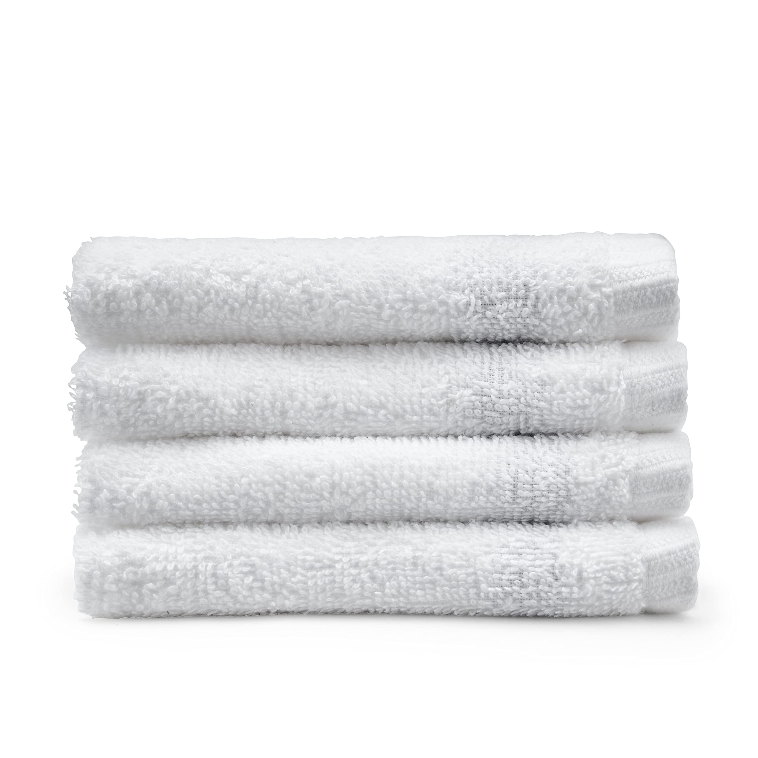 Catherine Lansfield Quick Dry Cotton Face Cloth Set - 4 Pack White | 400gsm | 30x30cm 3