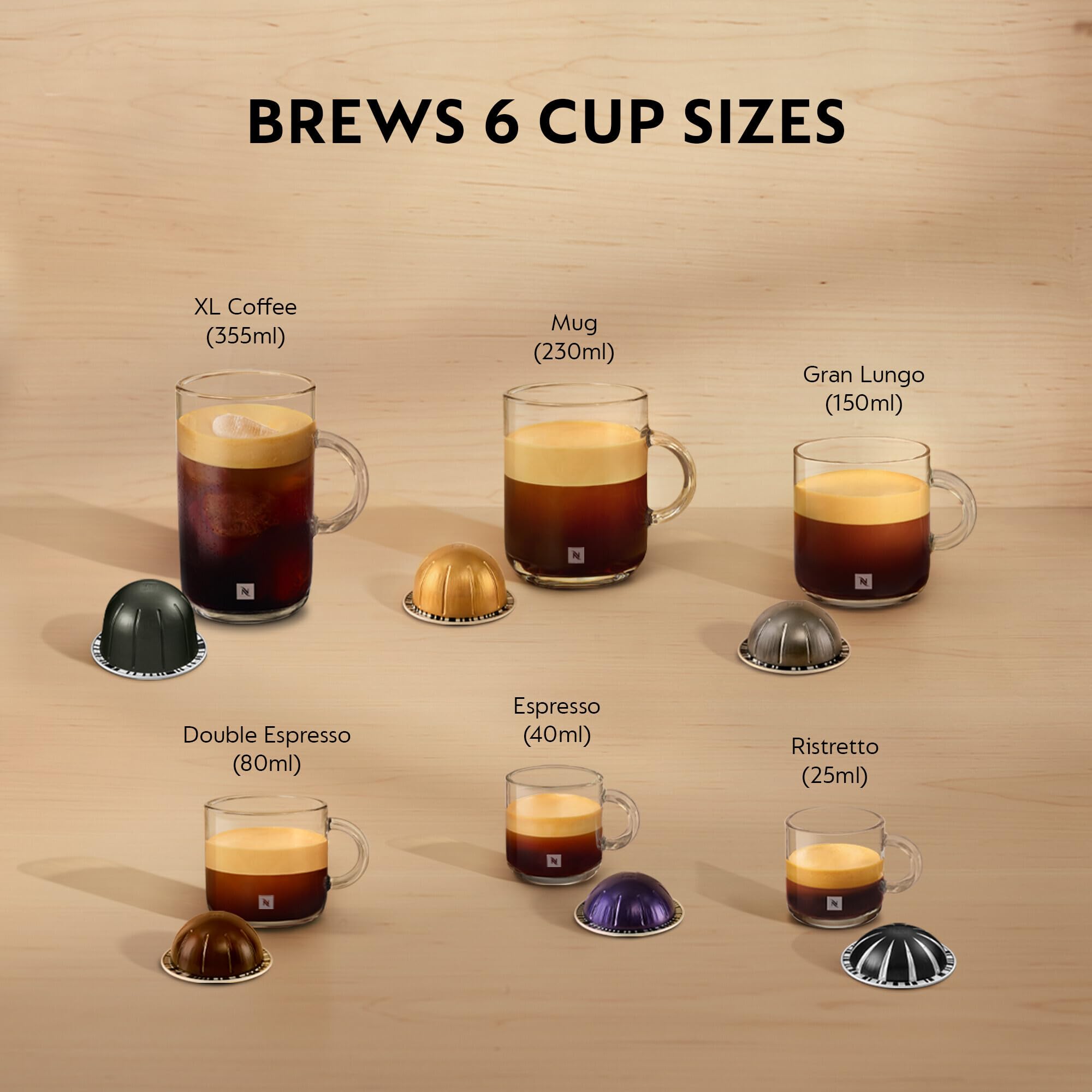 Nespresso Vertuo Pop ENV90.B Automatic Single Serve Coffee Machine | Liquorice Black | 6 Cup Sizes 7