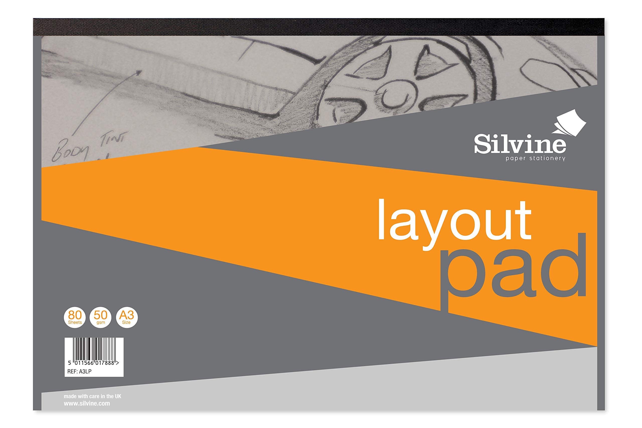 Silvine A3LP Professional Layout Pad - A3 Size | 80 Sheets | 50gsm Semi-Transparent Paper 1