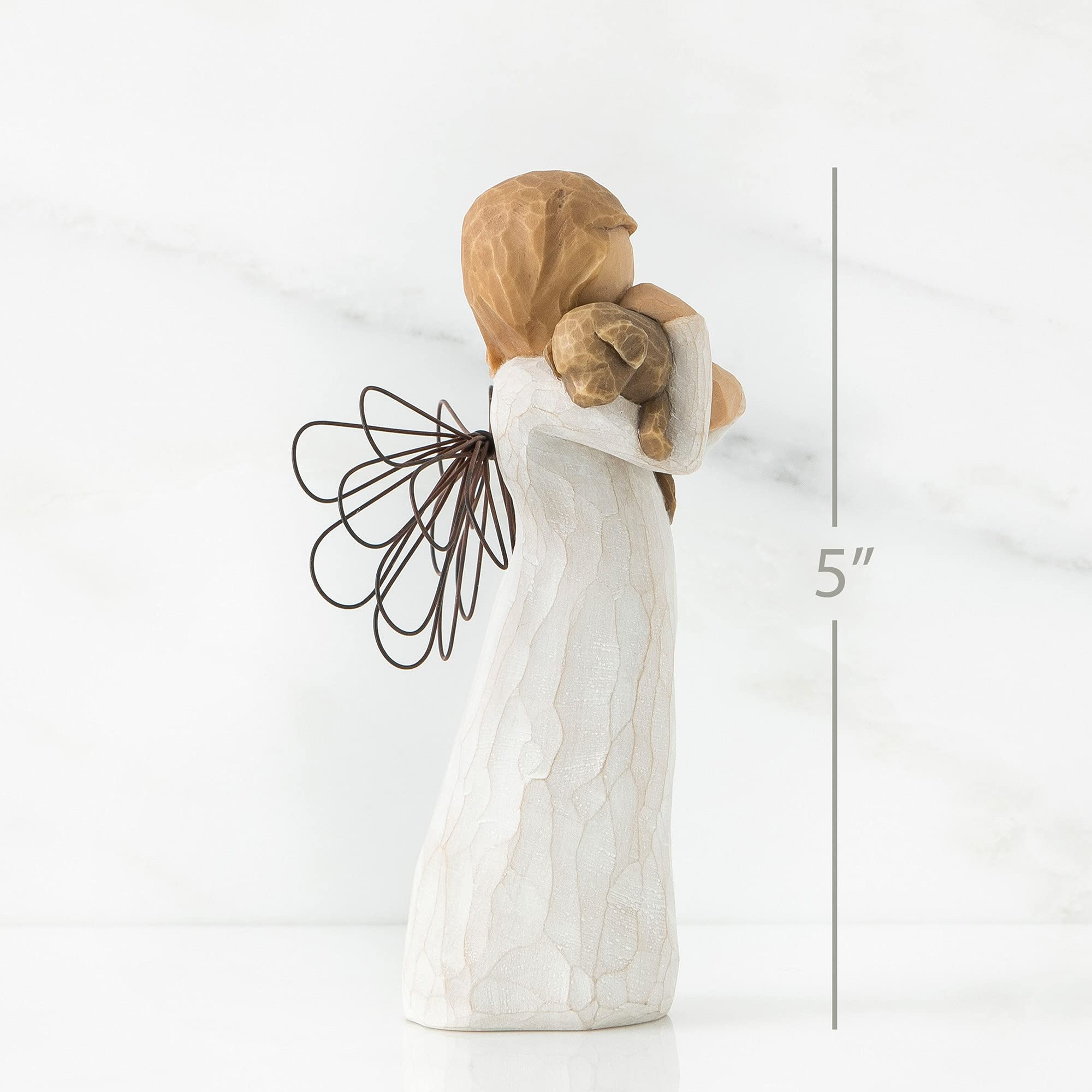 Willow Tree Angel Of Friendship Figurine - 5 Inch Hand-Painted Resin | Cream Color | Model 26011 3
