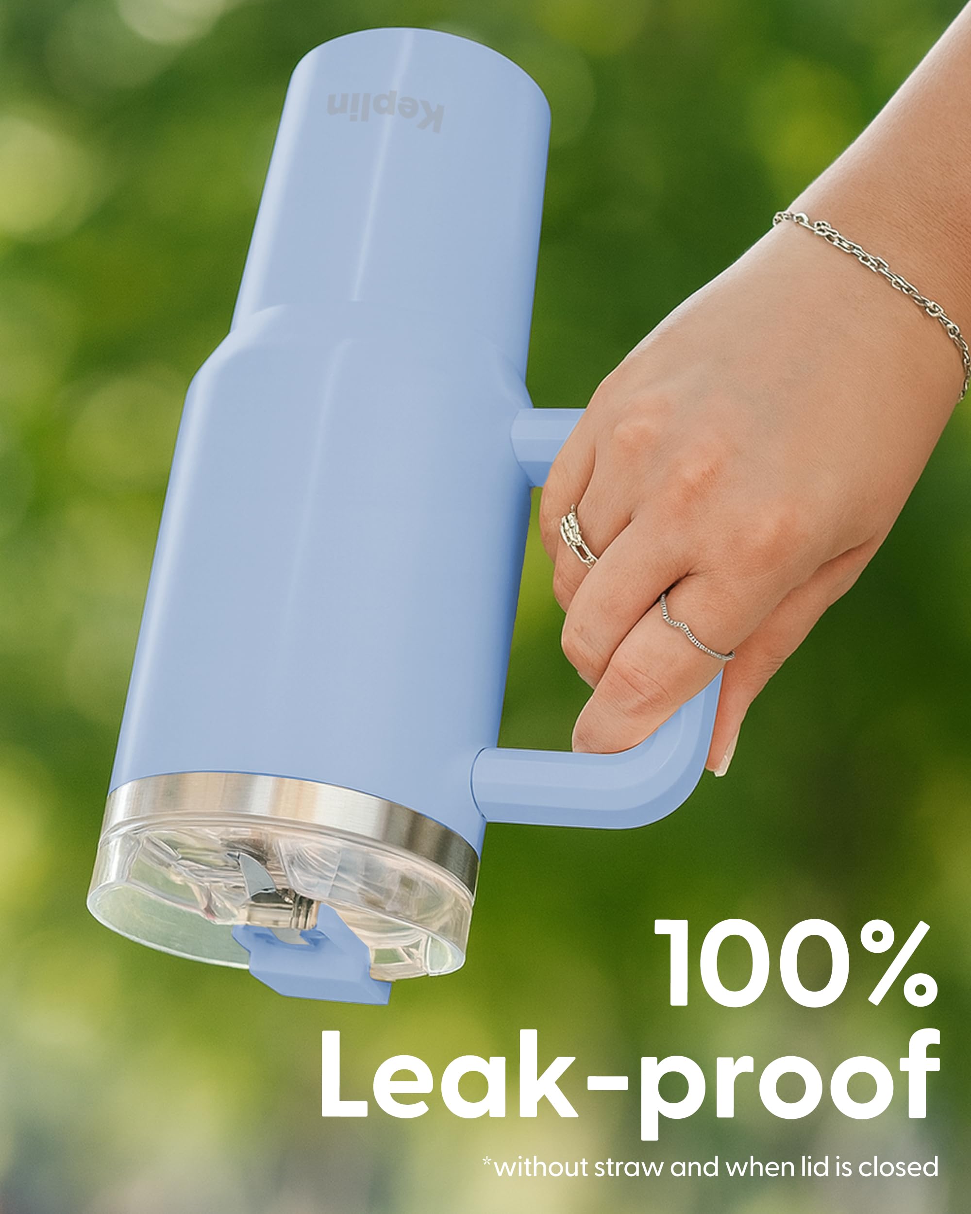 KEPLIN 40 oz / 1200 ml Insulated Travel Tumbler – Double Wall Stainless Steel | Light Blue 5