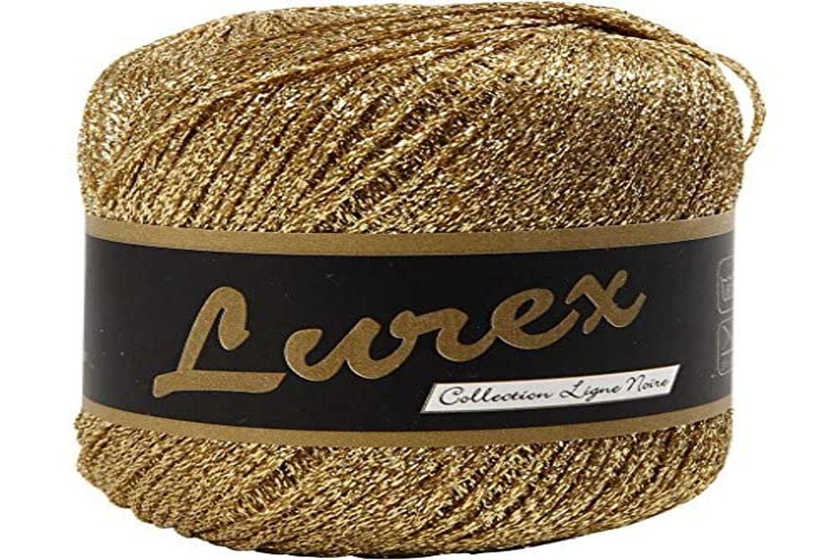 Creativ Gold Glitter Yarn - Metallic Polyester for Knitting & Crochet | 25g Skein 1