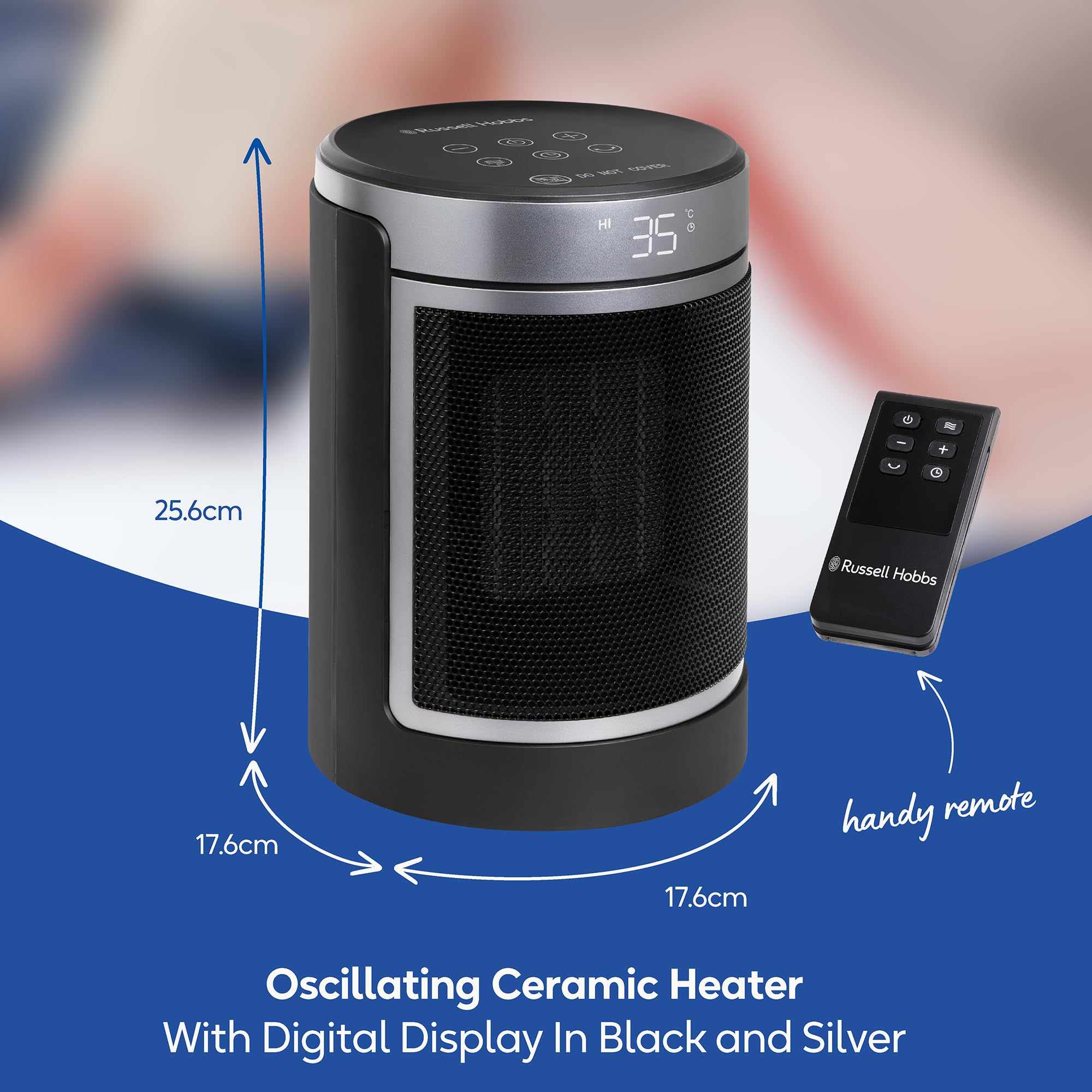 Russell Hobbs RHCH2002S Electric Space Heater - 1500W, Oscillating, Remote Control | Heats up to 15m² 8