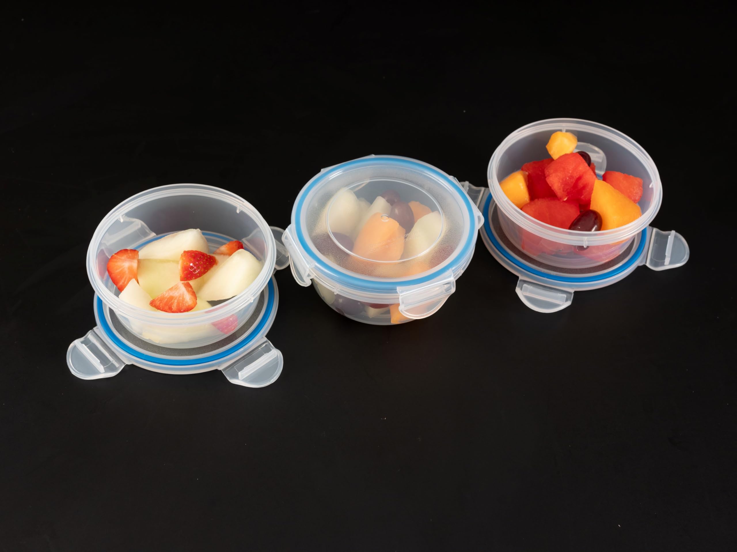 Addis Clip Tight Food Storage Containers - 300ml Round, Pack of 3, Airtight & Stackable 7