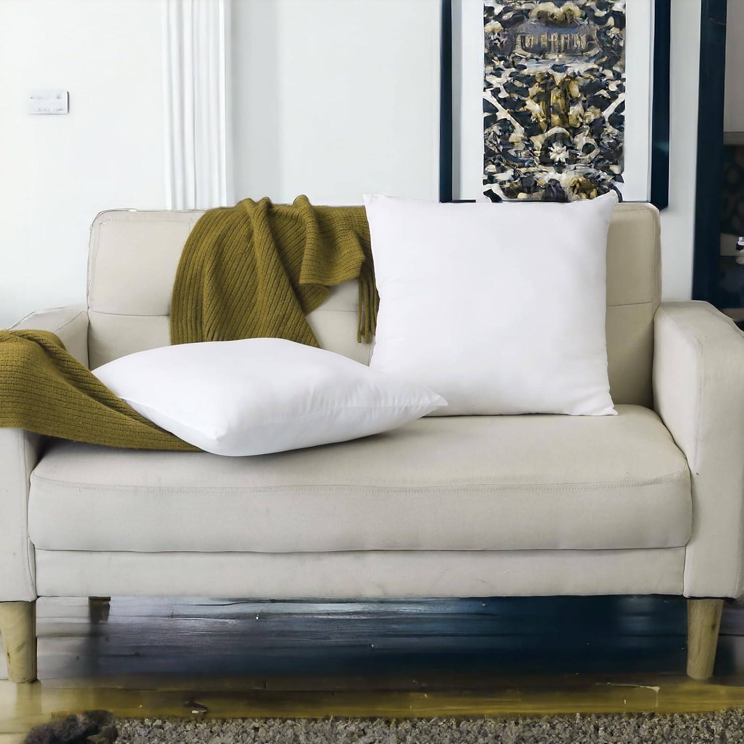 Lifestyle comfort ltd Cushion Inserts - 2 Pack Luxury 18"x18" (45cm x 45cm) Hollow Fibre | Hypoallergenic 5