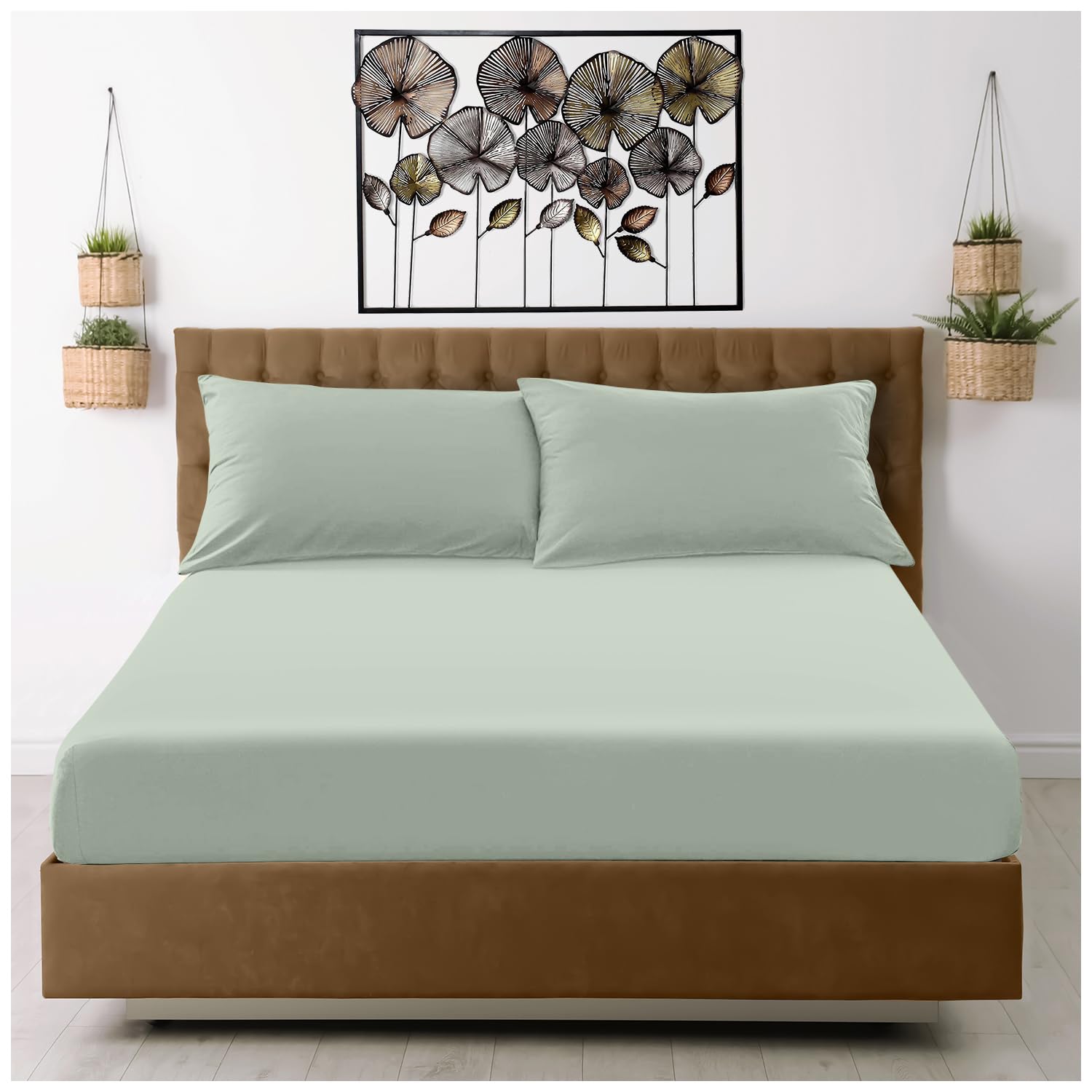 Super Dreamer Microfiber Fitted Sheet - King Size, Sage Green, 25cm Deep Pocket 1