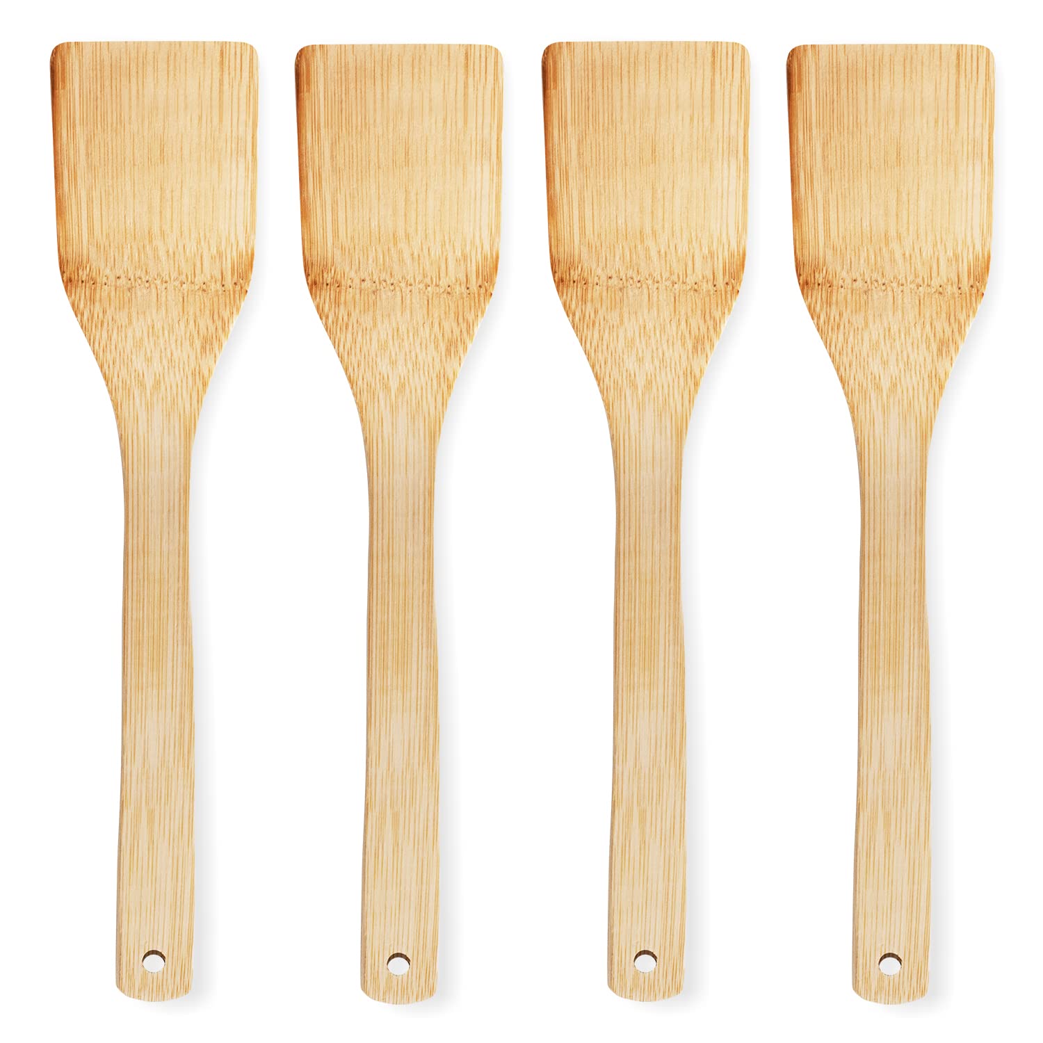 joeji's Kitchen Set of 4 Bamboo Wooden Cooking Spoons & Spatulas | Eco-Friendly | Dishwasher Safe 1