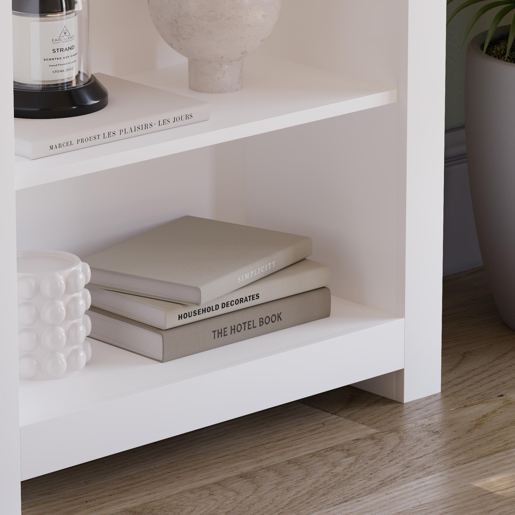 Vida Designs Arlington 3 Tier Bookcase - Modern White Finish | 75 x 60 x 24 cm 4