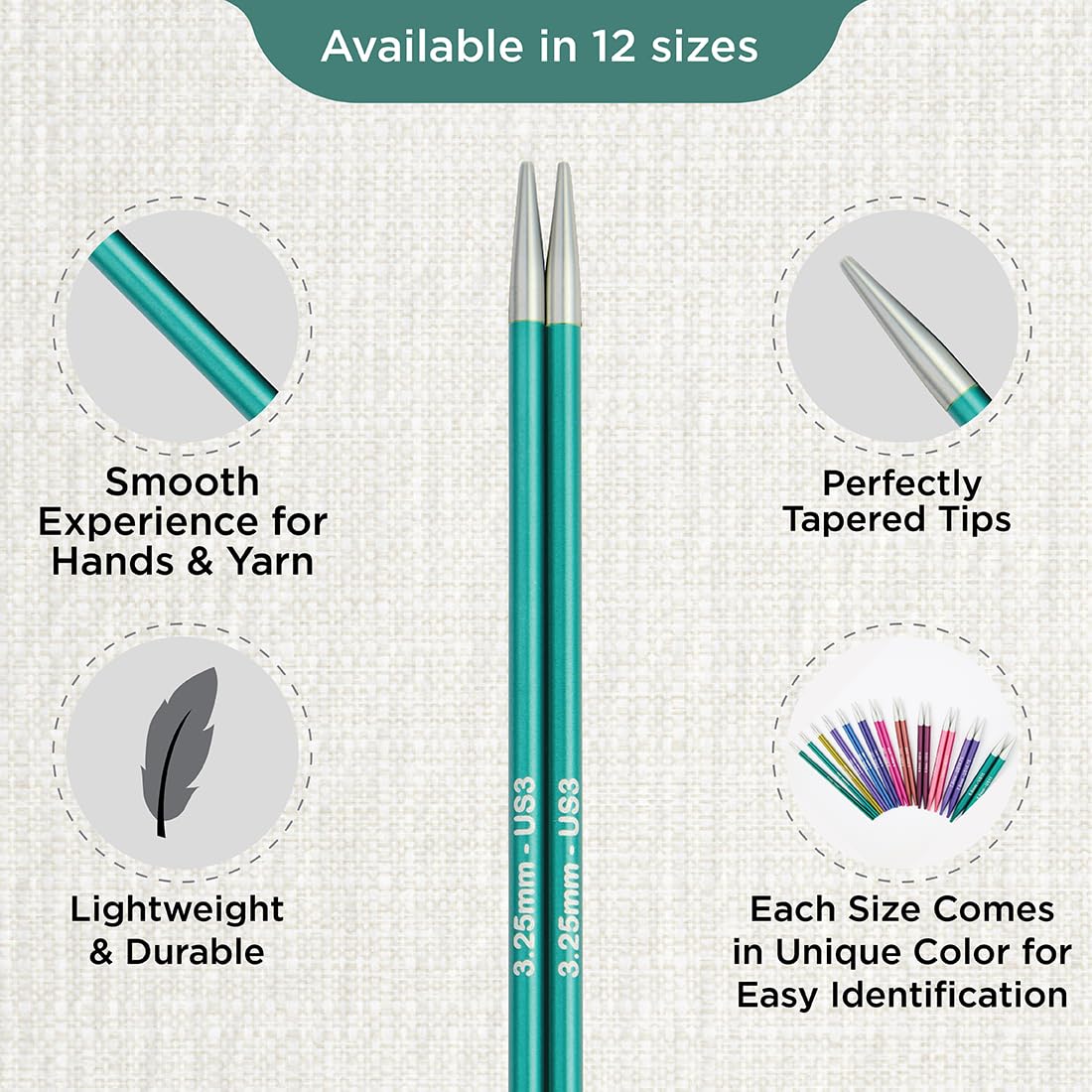 KnitPro ZING KP47512 Interchangeable Circular Knitting Needles - 3.25mm Aluminium 3