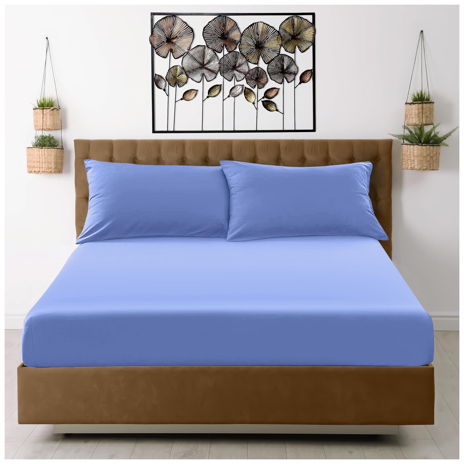 Super Dreamer Microfiber Fitted Sheet - Double (137x193 cm) | 100% Polyester | Sky Blue 1