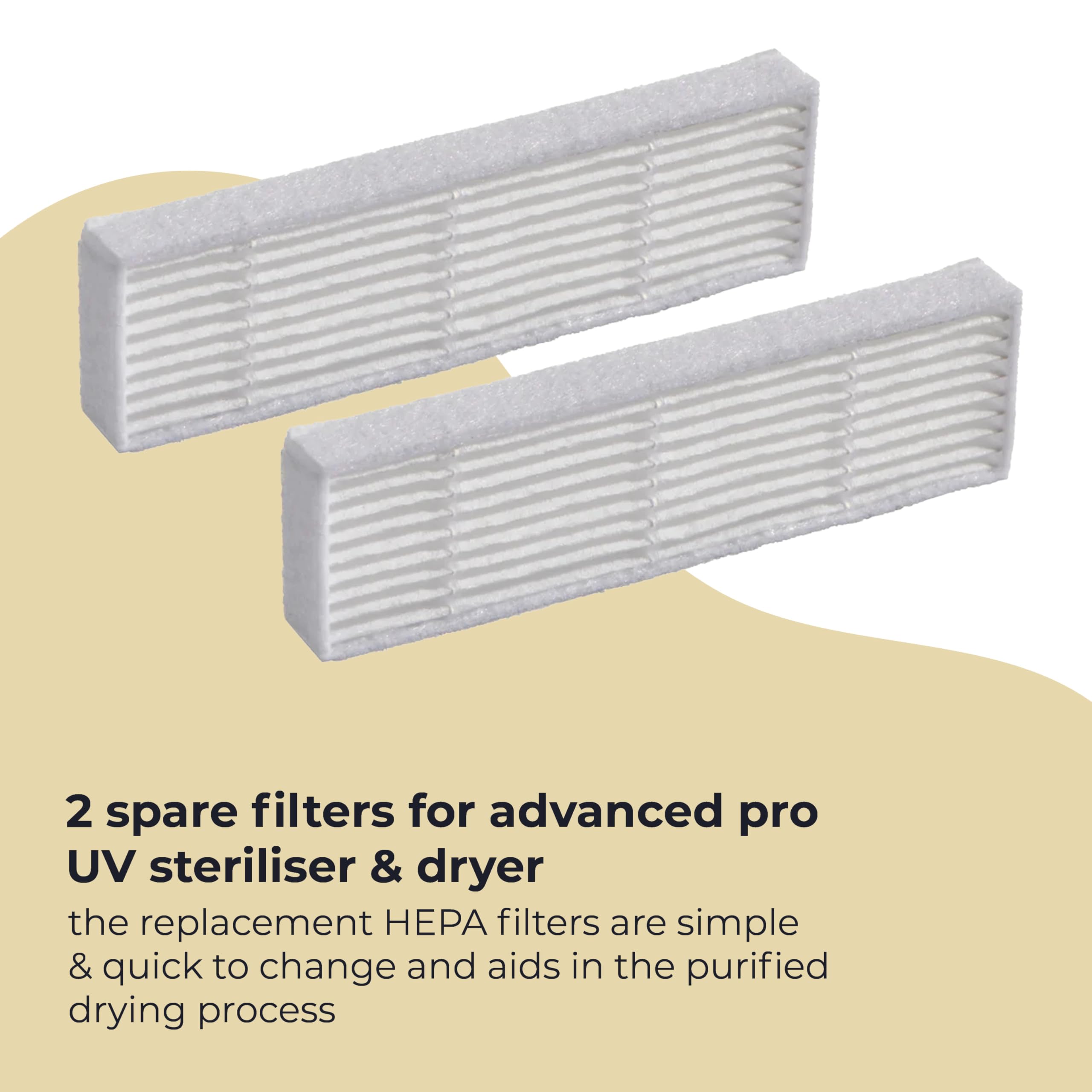 Vital Baby Nurture Replacement HEPA Filter for Advanced pro UV Steriliser | 2 Count Pack | White 2