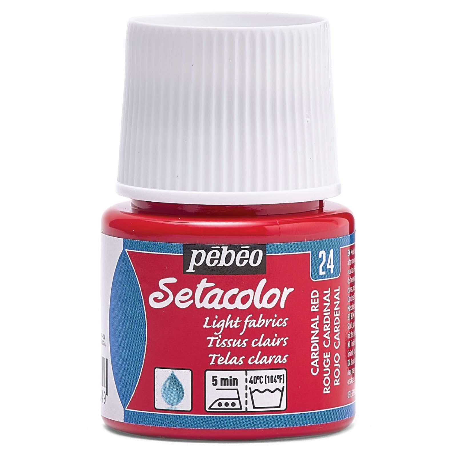 PEBEO Setacolor Light Fabric Paint - 45 ml Bottle, Cardinal Red | Water-Based, Washable 1