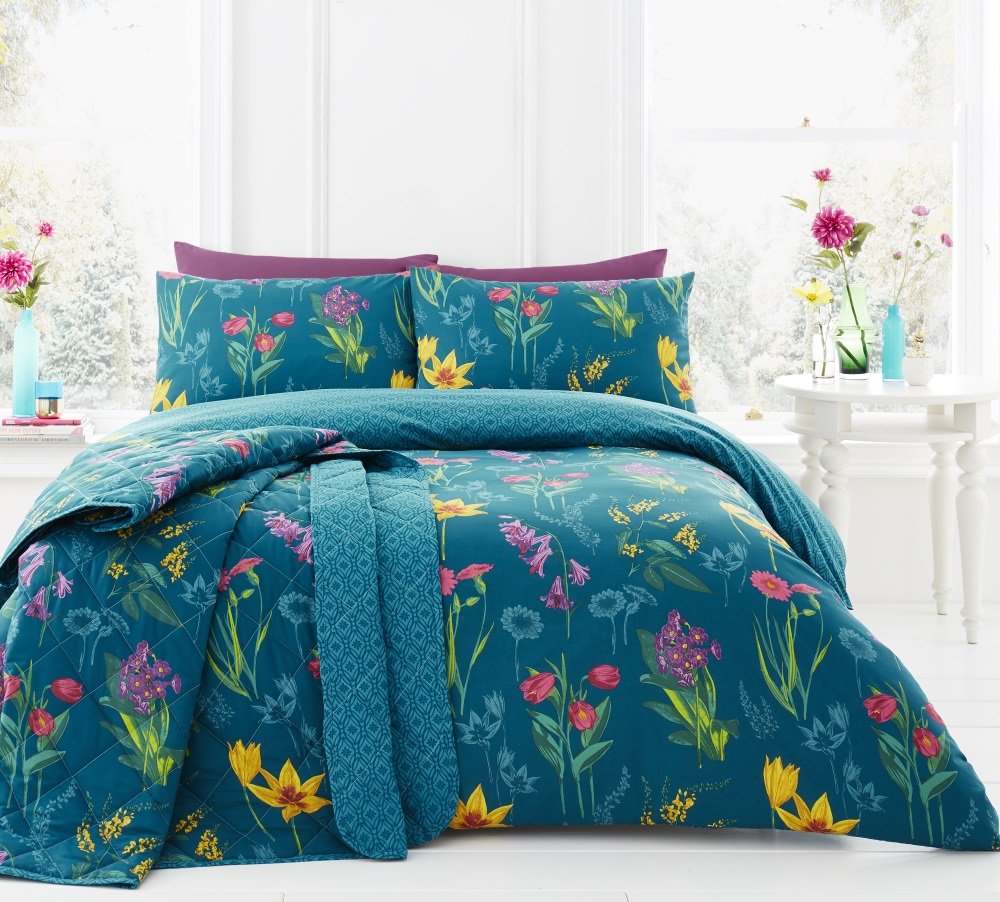 Dreams & Drapes Ingrid Easy Care Duvet Cover Set - Teal | King Size (230x220cm) | 3 Piece 1