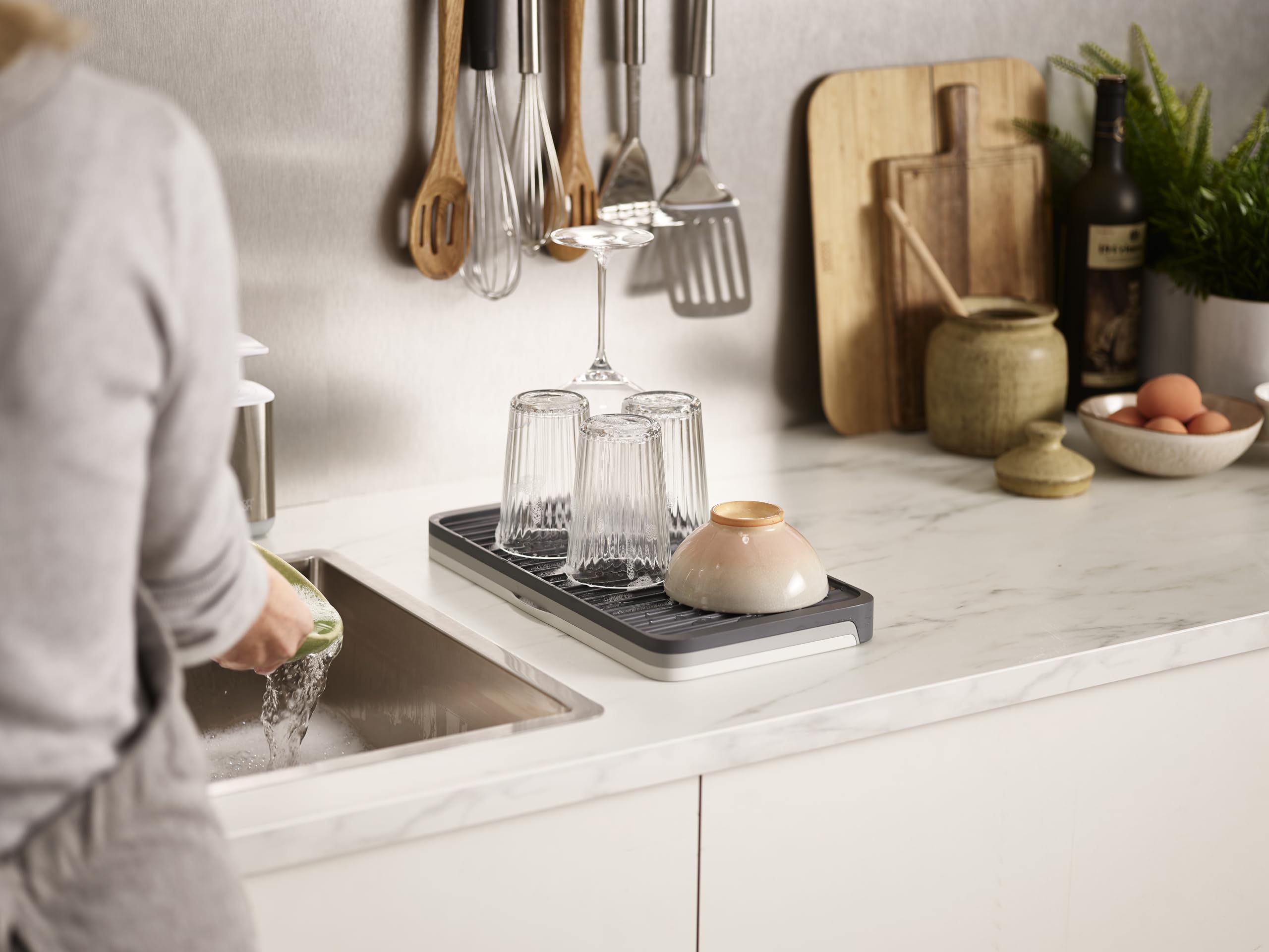 Joseph Joseph Expandable Dish Drainer - Grey Plastic | Collapsible for Compact Storage 6