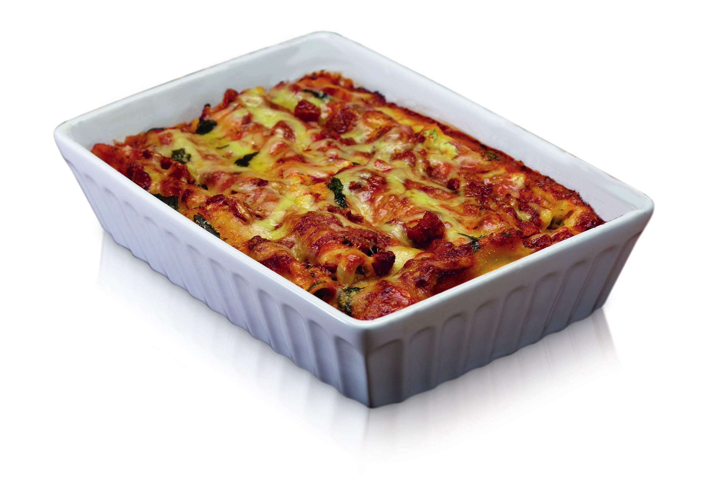 KitchenCraft World of Flavours Stoneware Lasagne Dish - 2L Capacity | 30cm Diameter | White 1