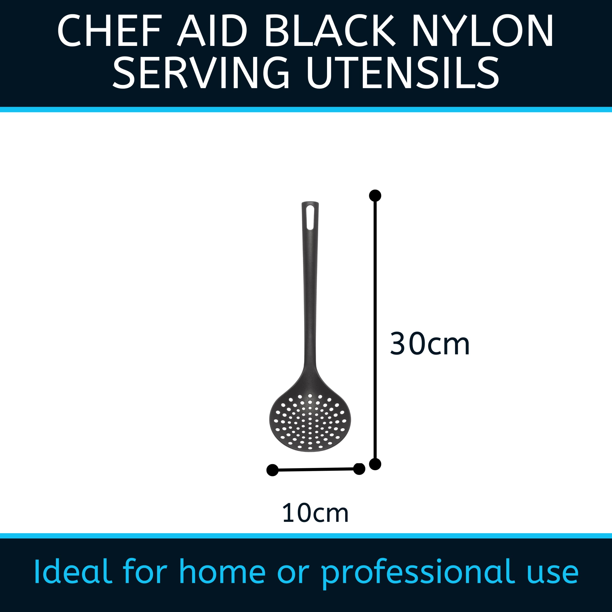 Chef Aid Nylon Skimmer - BPA Free, Safe for Non-Stick Cookware | Black | 210°C Heat Resistant 3