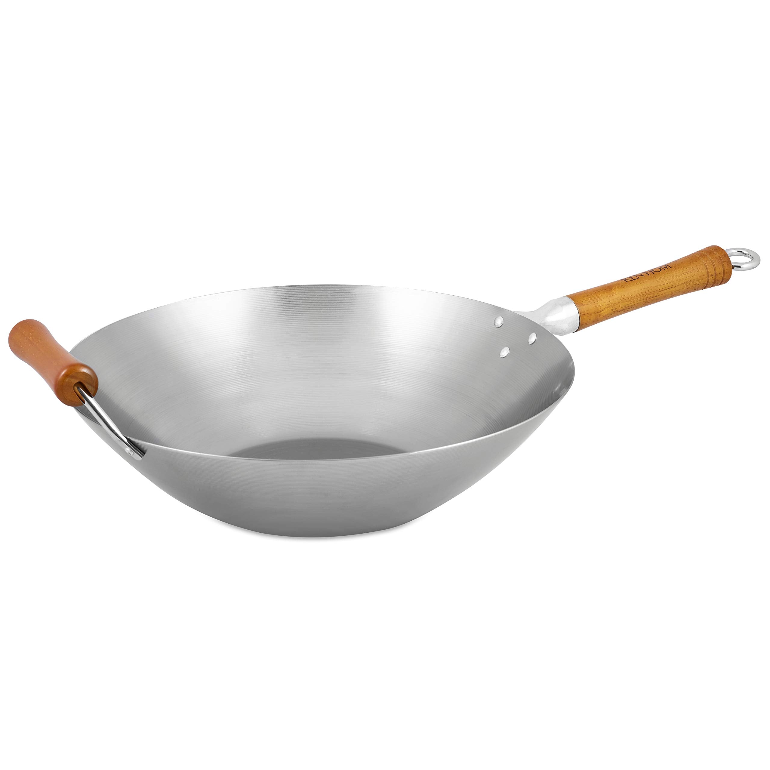 Ken Hom Excellence Carbon Steel Wok - 36cm | Induction Compatible | For 4-6 People