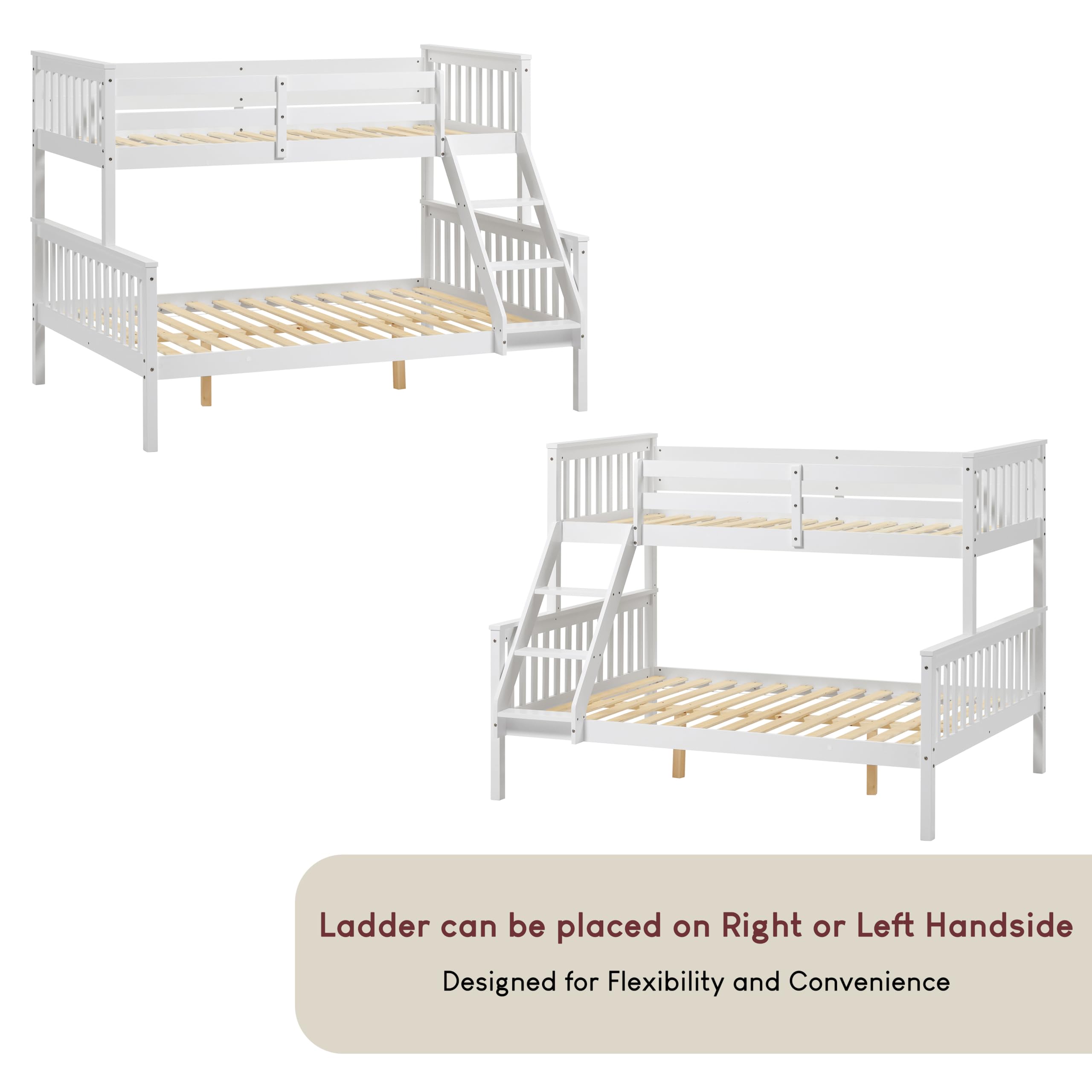 Vida Designs Milan Triple Sleeper Bunk Bed - Sleeps Three | White | Pine Wood 8