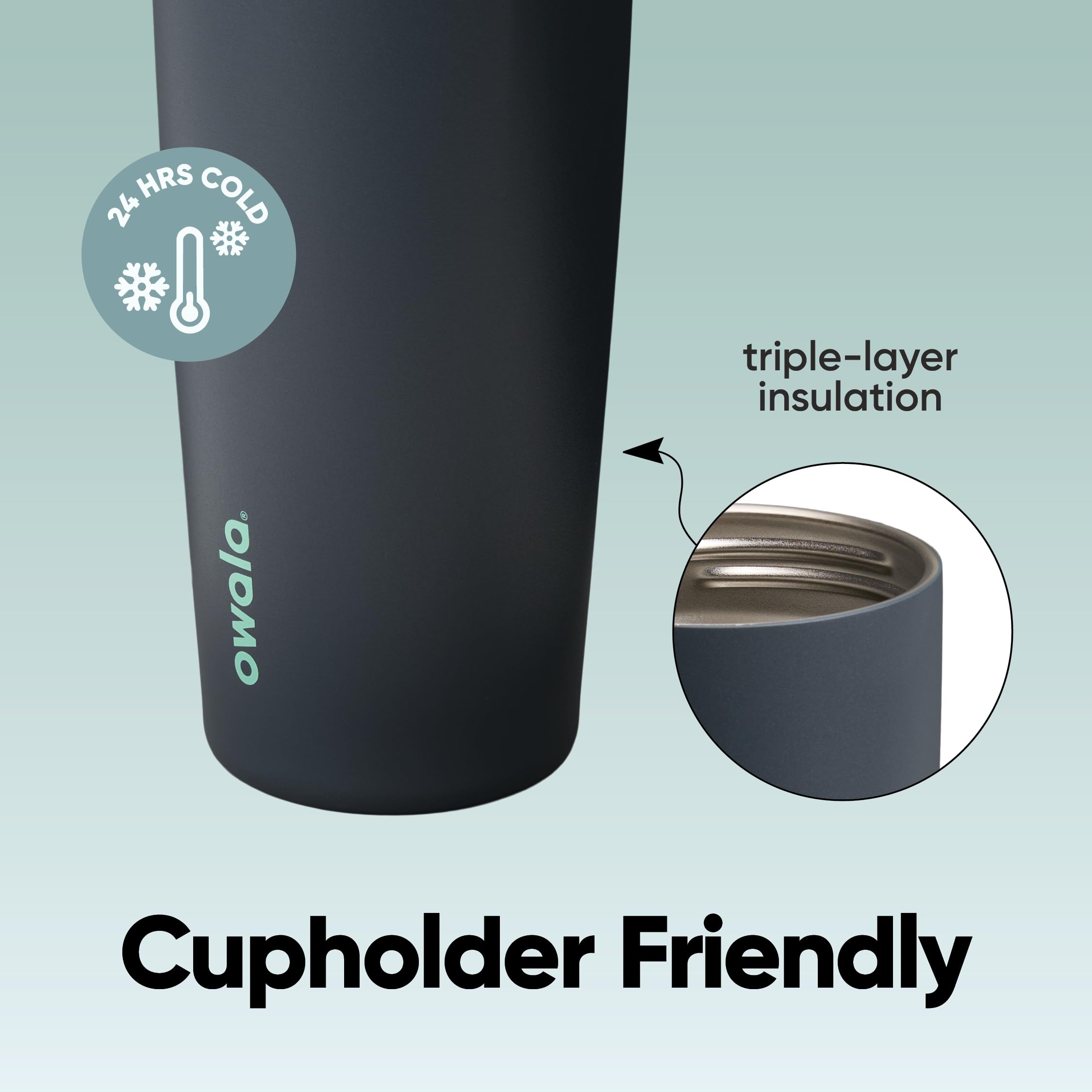 Owala FreeSip Sway Insulated Stainless Steel Water Bottle - 30oz | Foggy Tide | Leak-Proof 5