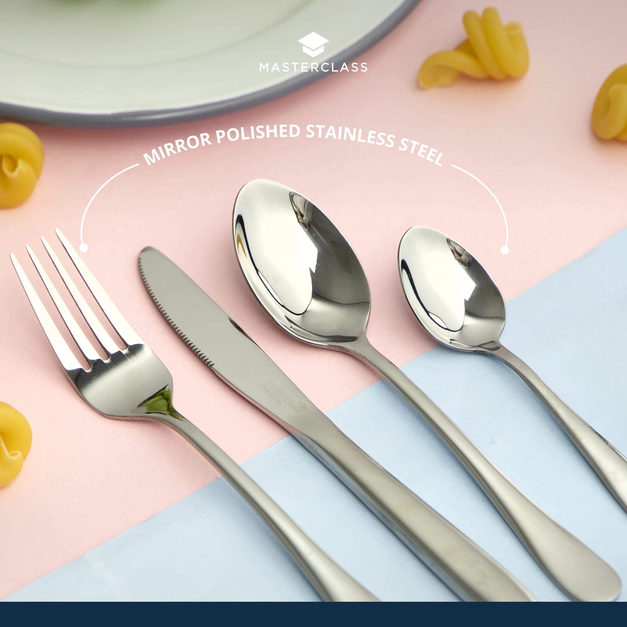 MasterClass Stainless Steel Children's Cutlery Set - 4-Piece, Silver | Rust Resistant 5