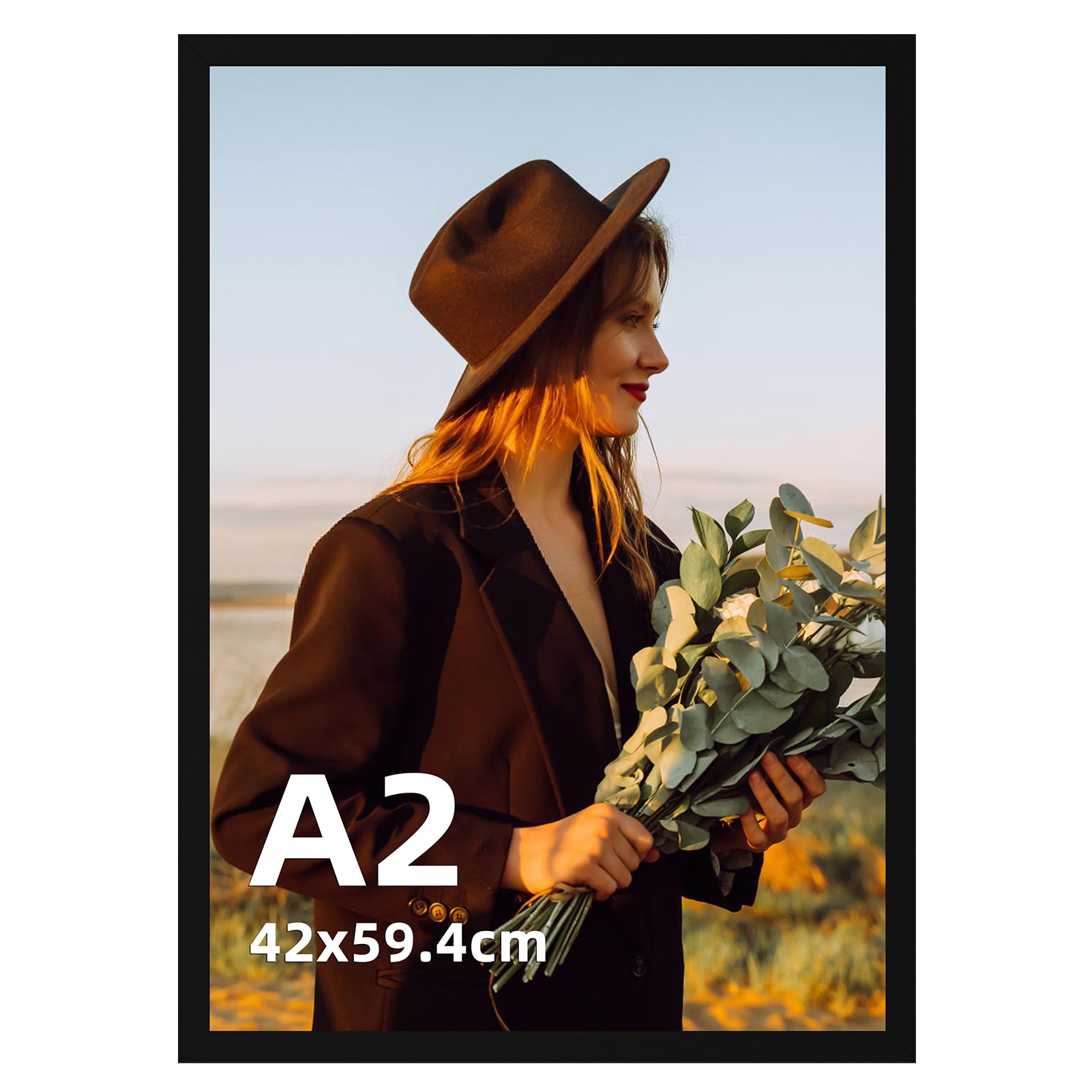 Ditwis A2 Picture Frame Black - Aluminium Photo Frame for Posters and Photos | Wall Mount Display 1