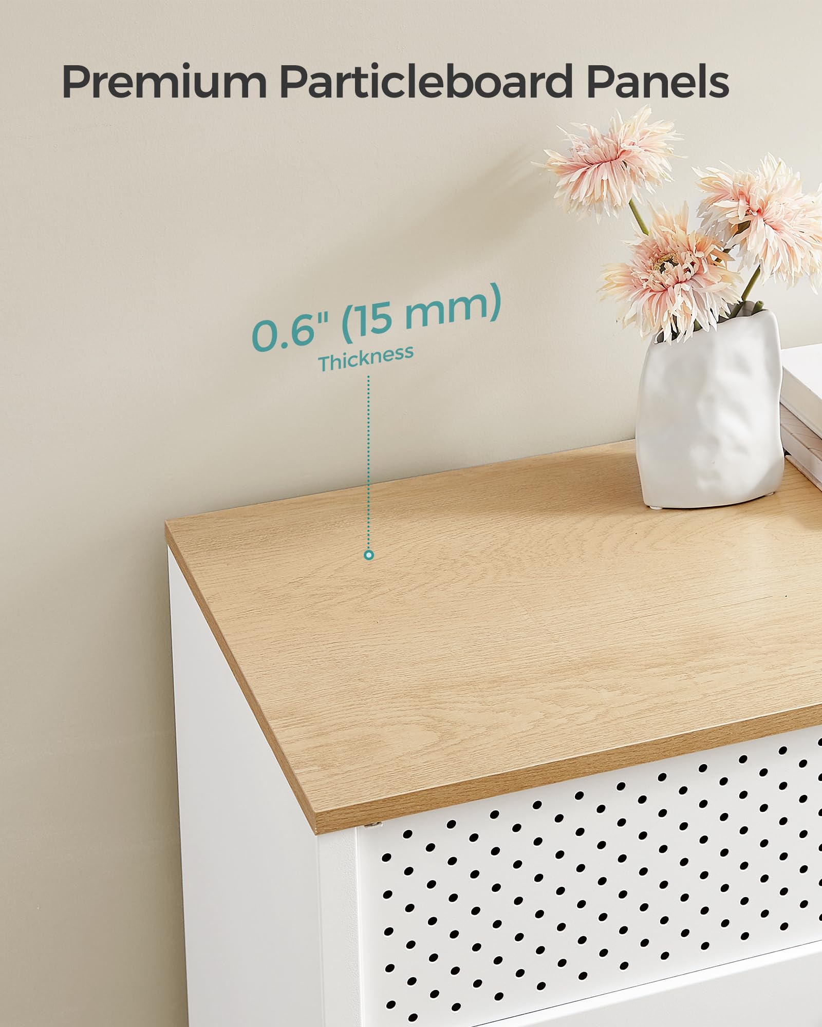 SONGMICS Metal Storage Cabinet with Double Doors | 80W cm Capacity | Natural + White 6