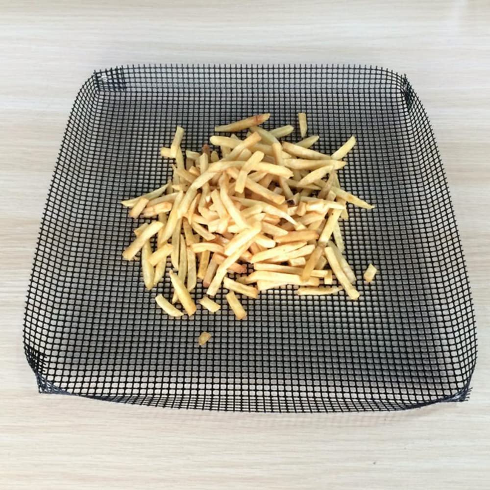 RAM ONLINE Multi-Purpose Black Mesh Oven Chip Tray | 25cm x 25cm Alloy Steel 5