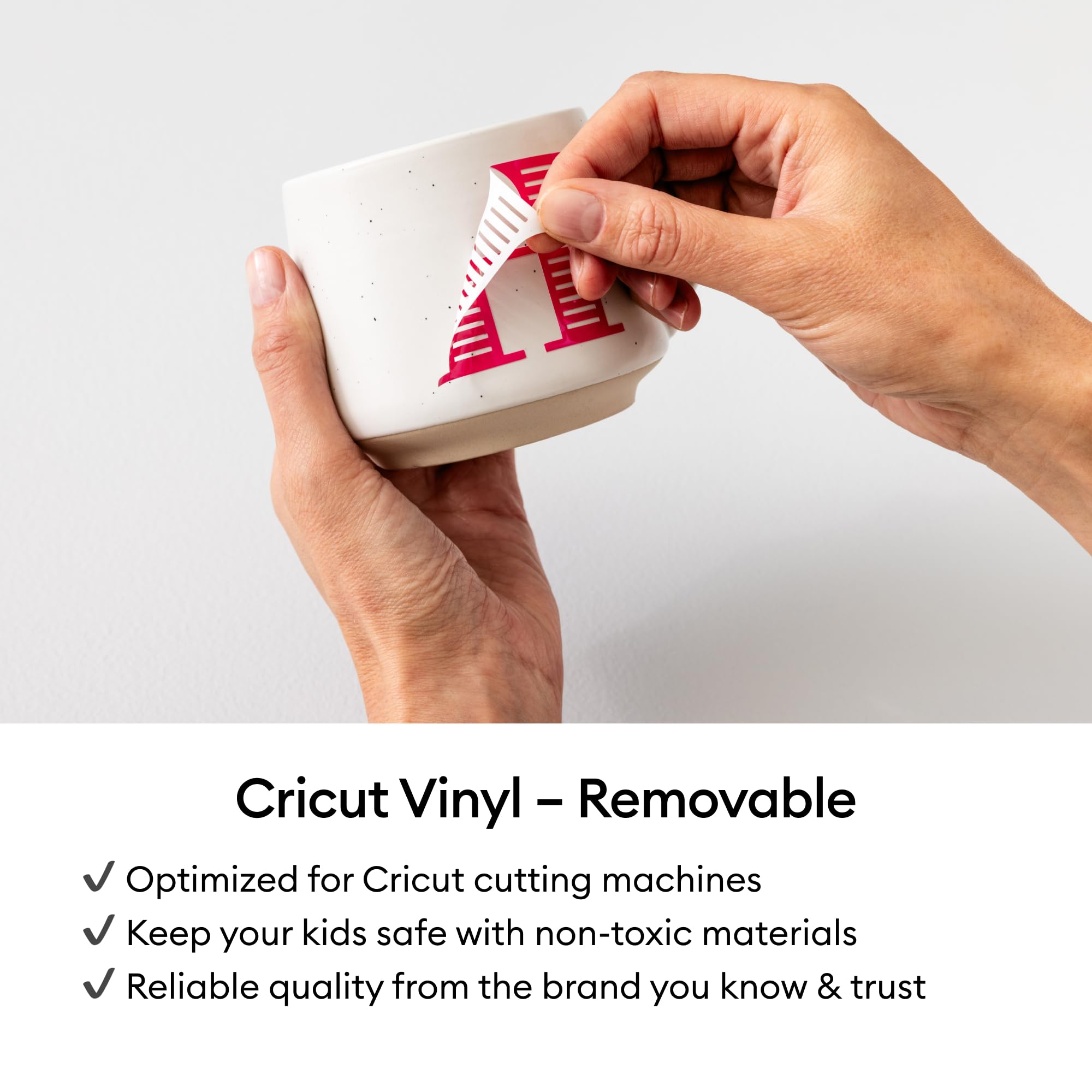 Cricut Value Removable Adhesive Vinyl - White | 12 in x 10 ft Roll | Easy Peel Application 3