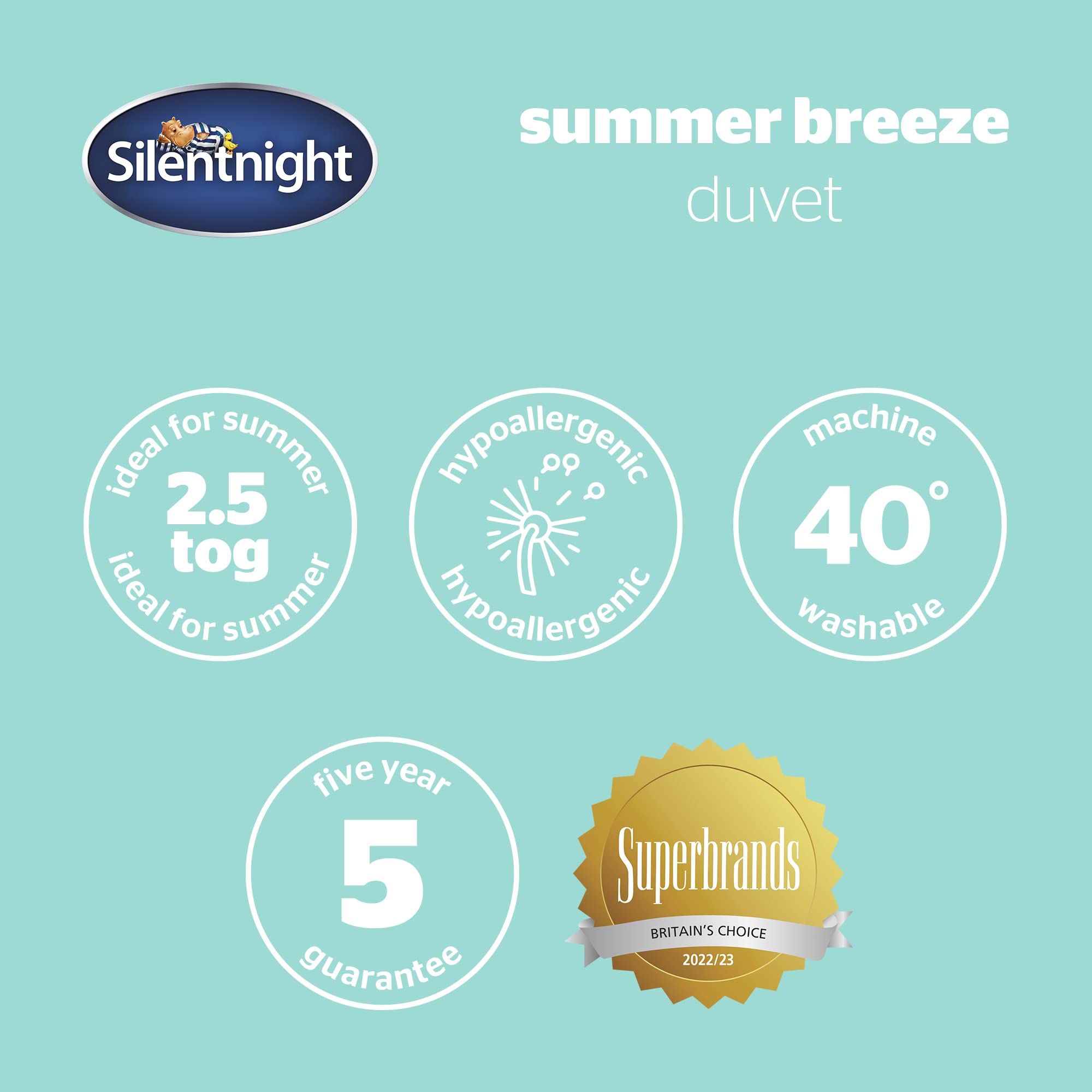 Silentnight Summer Breeze 2.5 Tog Double Duvet - Lightweight Hypoallergenic Summer Quilt | 200x200cm 7