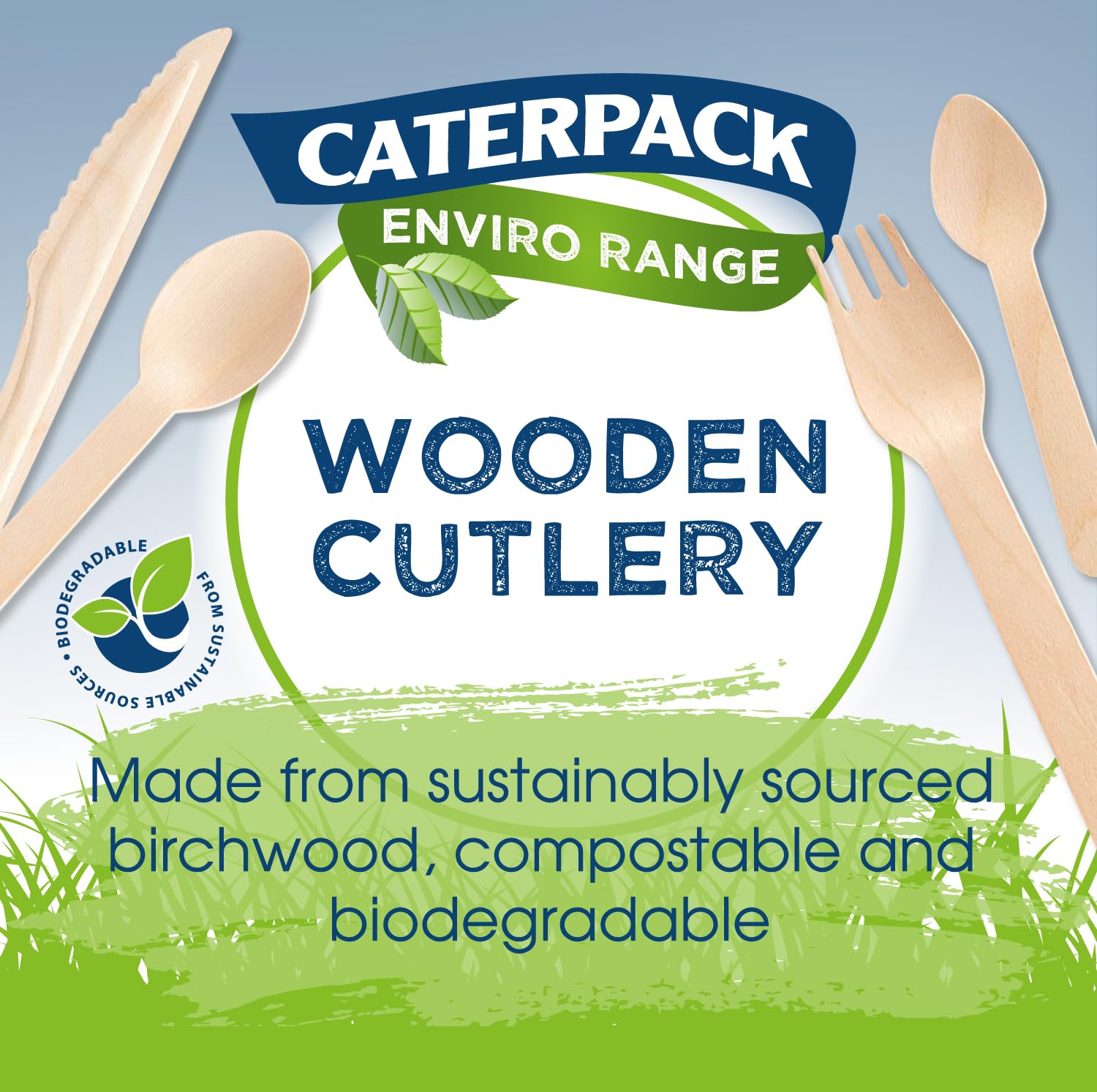 Caterpack Enviro Range Wooden Forks - 100 Pack | 6.25 Inch | Biodegradable & Natural Birchwood 5