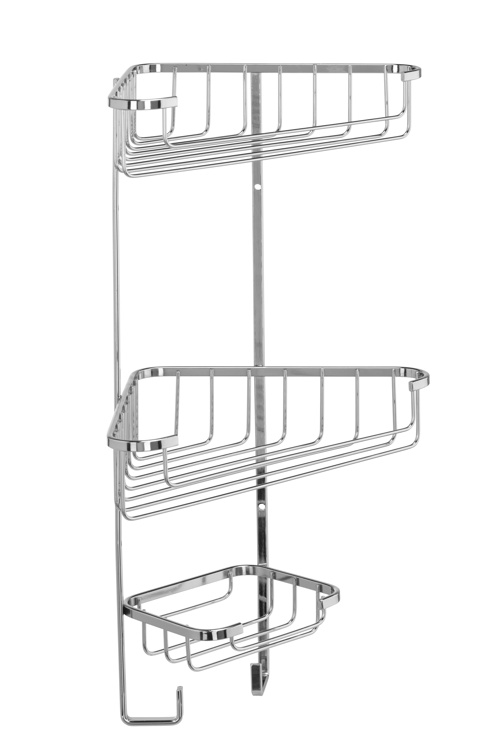 Croydex Three Tier Corner Shower Caddy - Durable Steel Bathroom Shelves | 5kg Capacity 1
