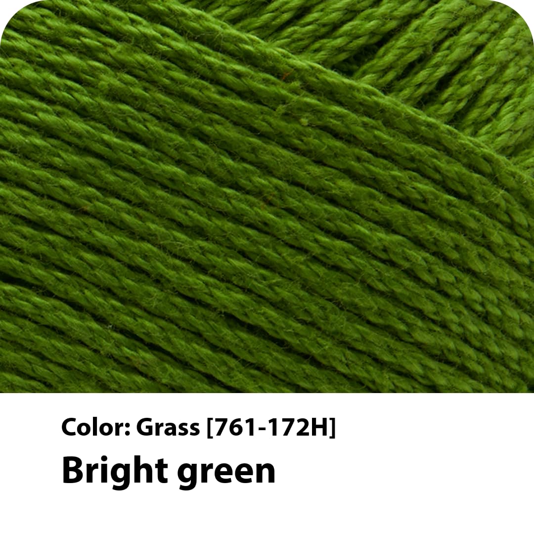 Lion Brand Yarn 24/7 Cotton Worsted Weight Mercerized Yarn - Grass Color | 100% Cotton 2