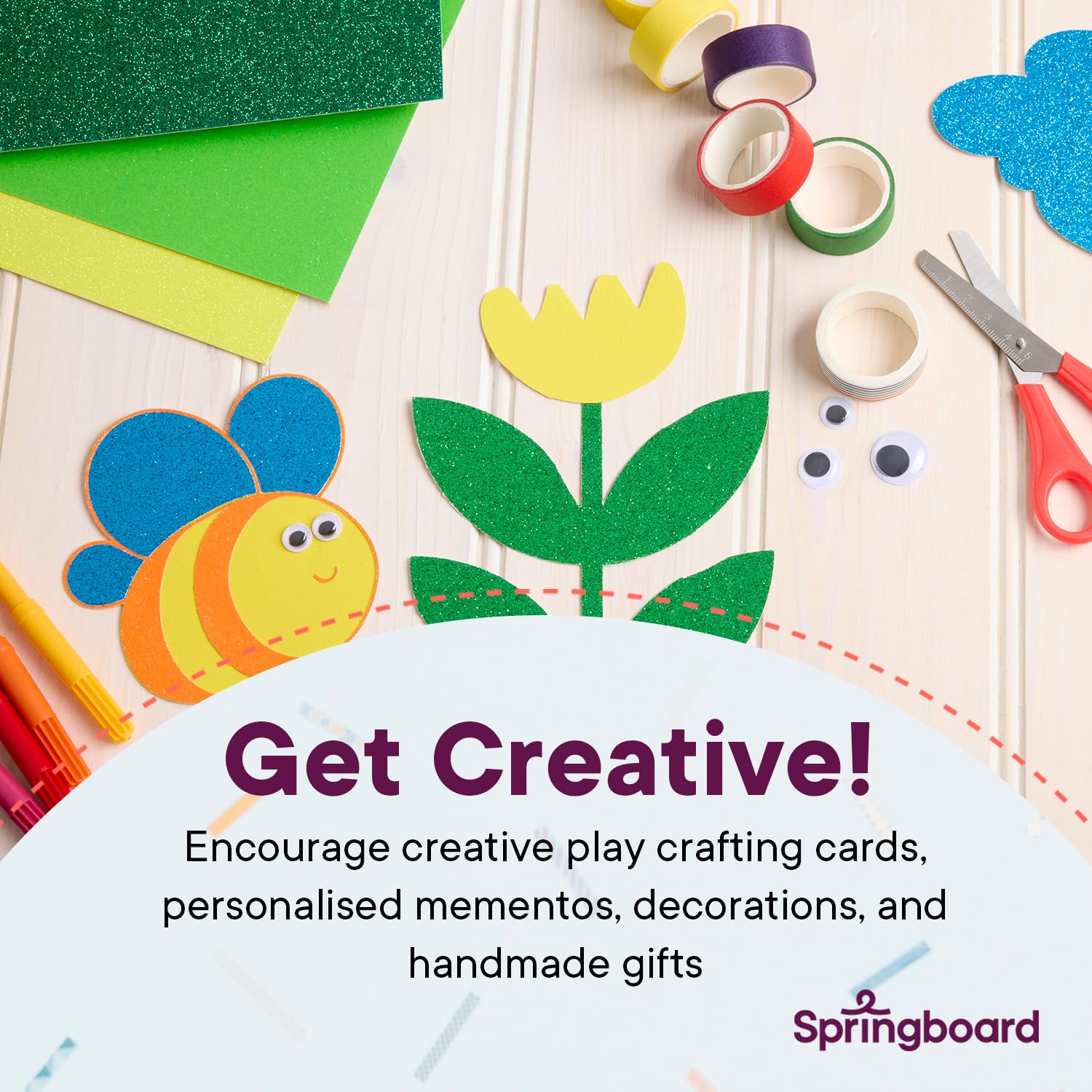 Springboard Supplies A4 White Glitter Card Sheets - 10 Pack 290gsm Non-Shed for Card Making 3