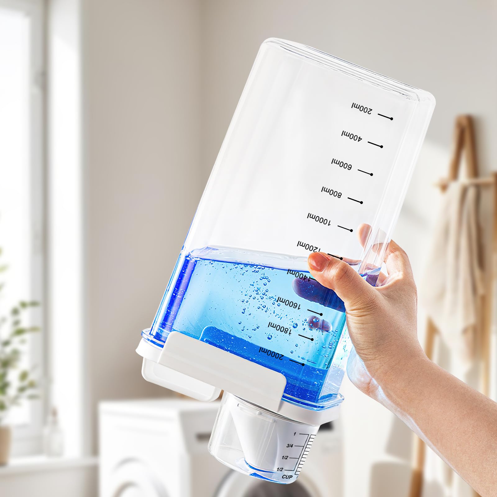 Woobroo 2.3L Airtight Laundry Detergent Dispenser - Dust-Free & Spill-Free Storage | 2300ml Capacity 5