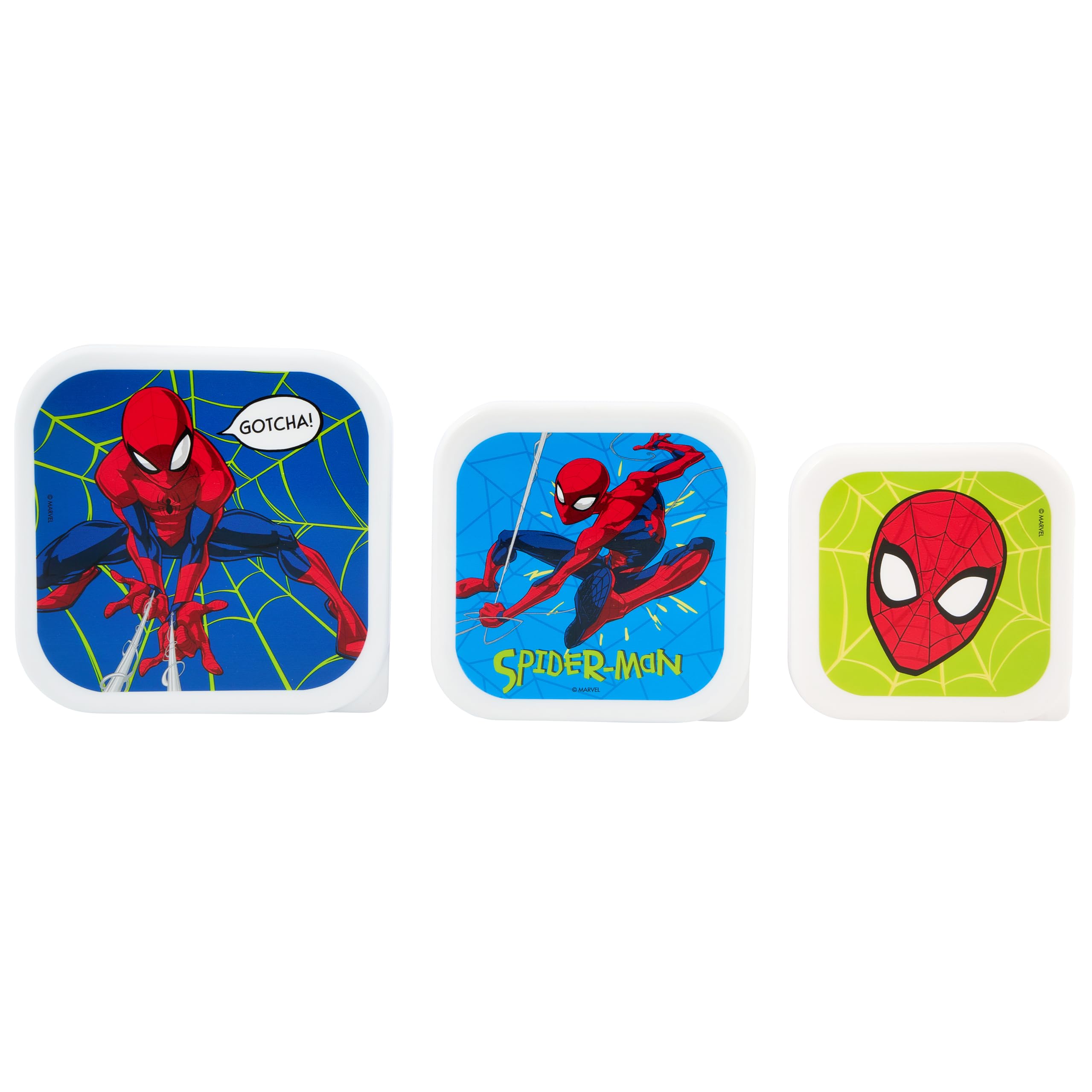 Marvel Spider-Man Amazing Stackable Lunch Boxes - Set of 3 | Red & Blue | Polypropylene 2