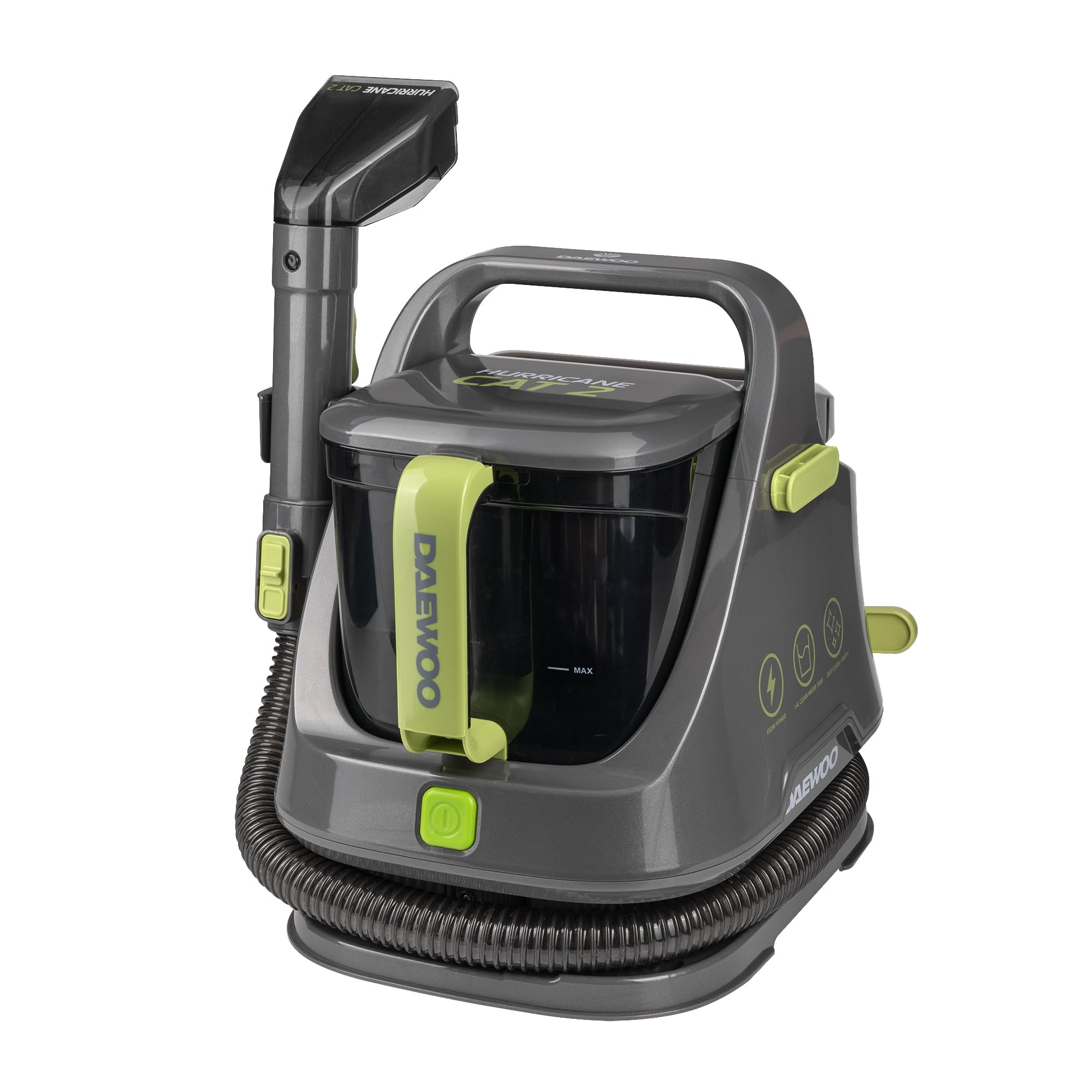 Daewoo Hurricane 650W Spot Washer - Compact Upholstery & Carpet Cleaner | Dual Tank System